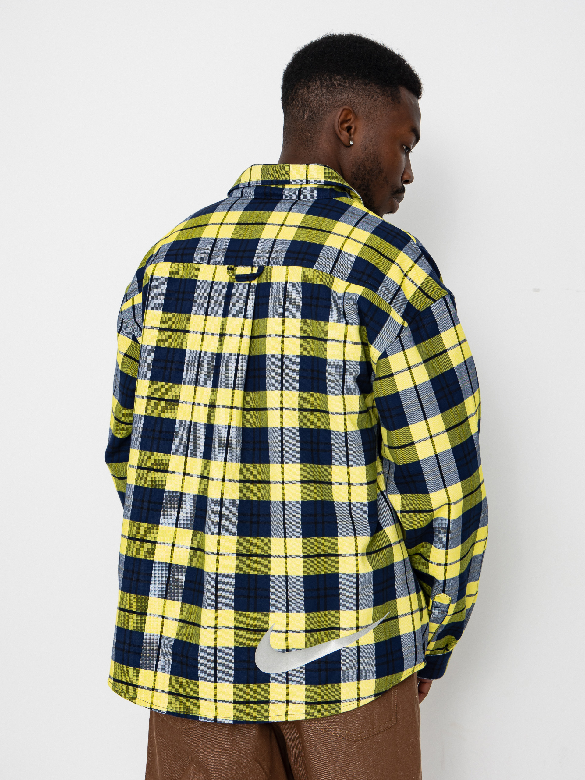 Cămașă Nike SB Flnnl Koston (midnight navy/speed yellow)