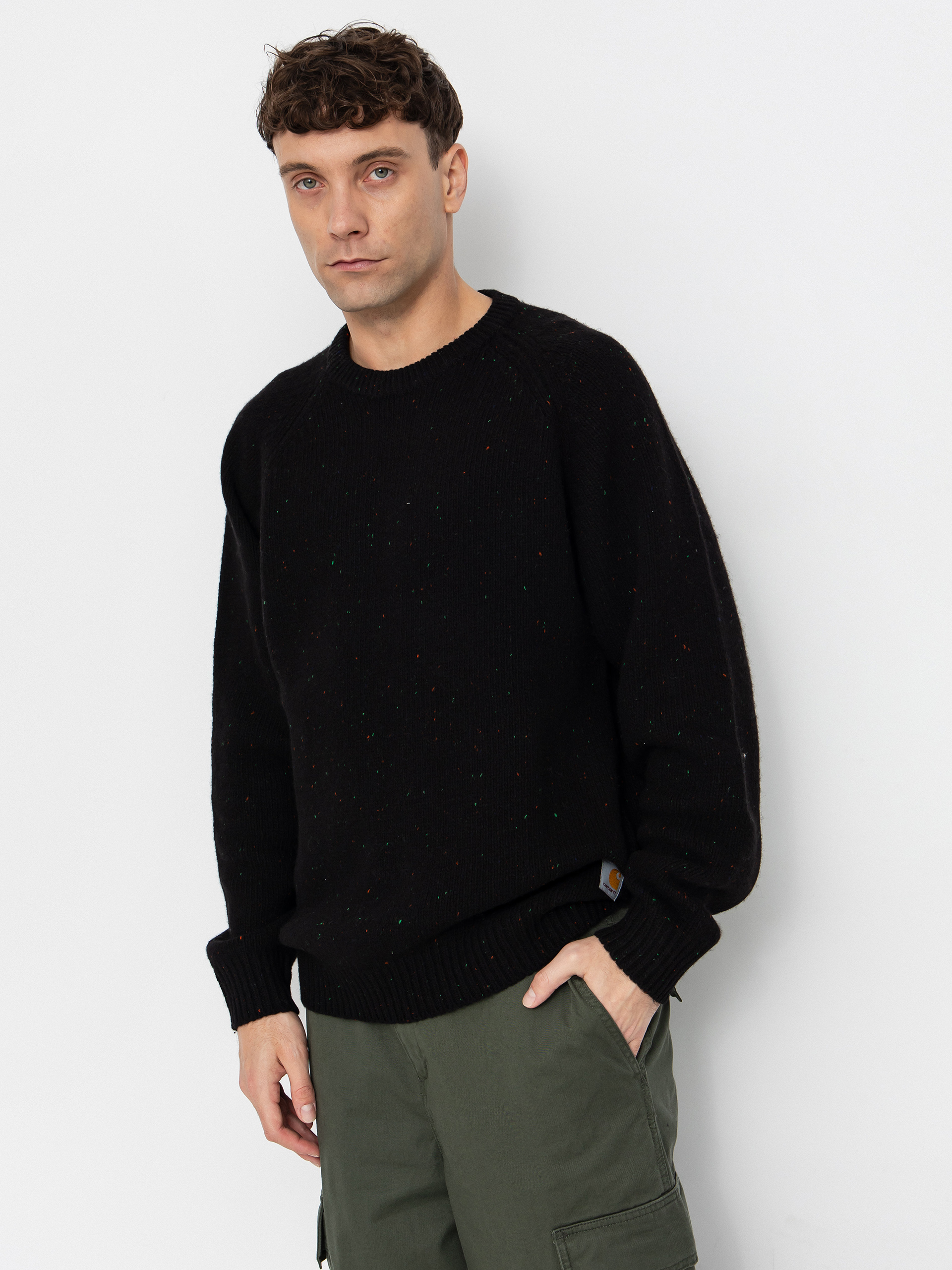 Pulover Carhartt WIP Anglistic (speckled black)