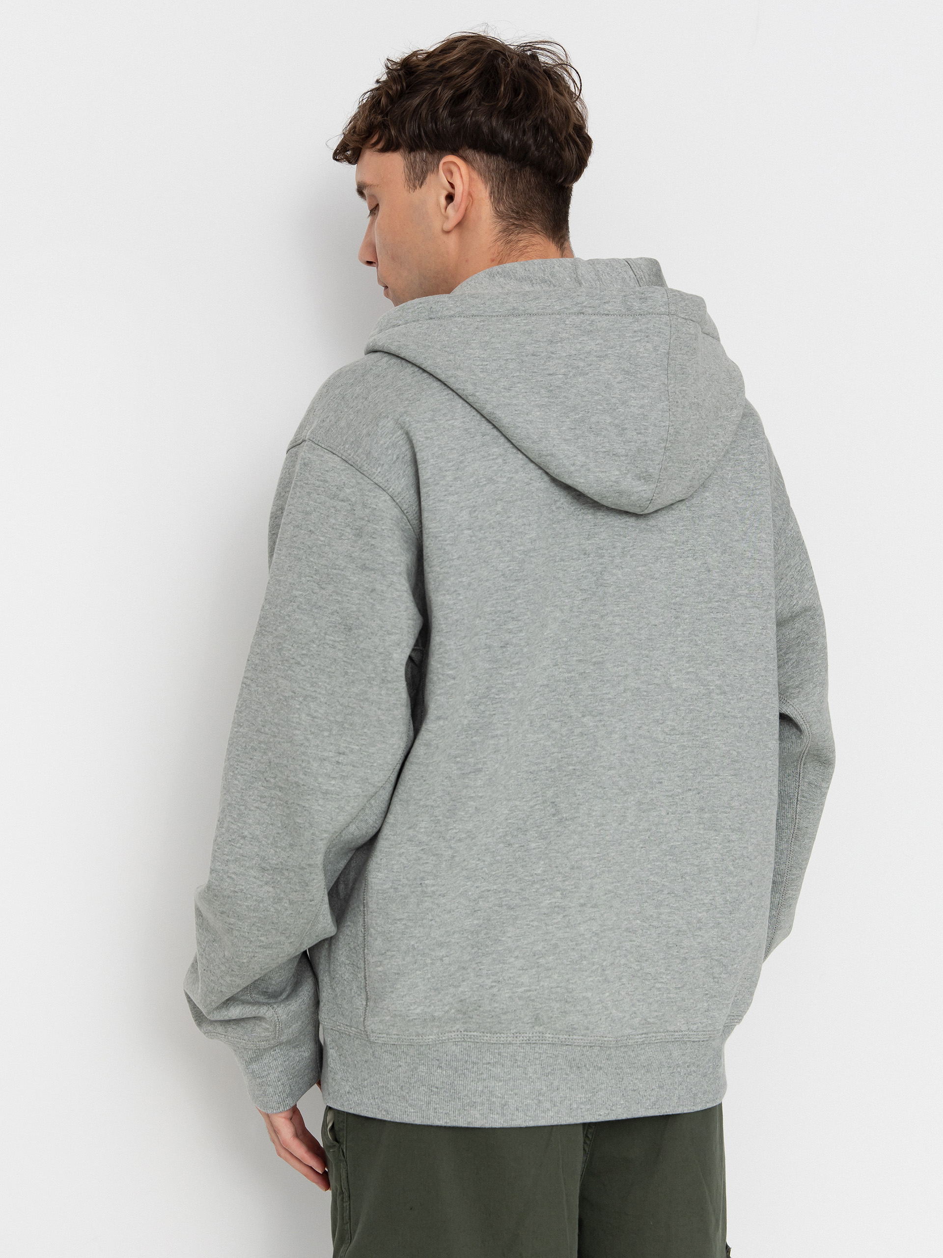 Hanorac cu glugă Carhartt WIP American Script ZHD (grey heather)