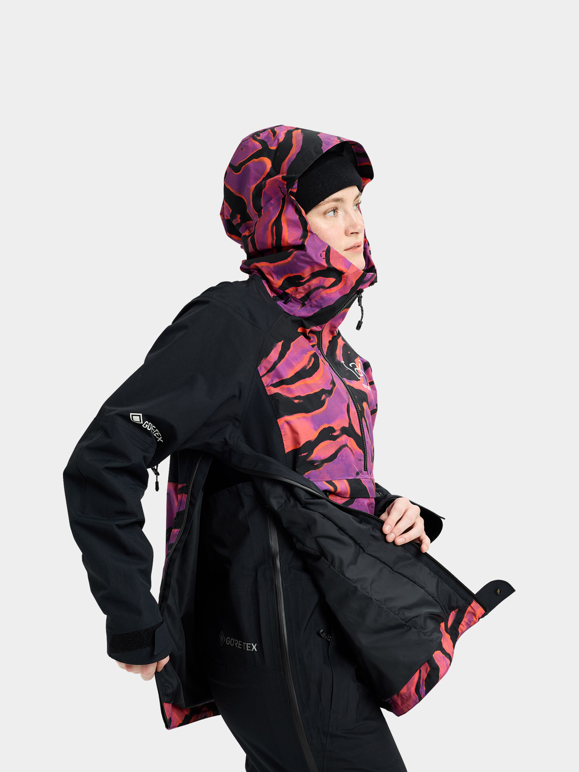 Pentru femei Geacă de snowboard Burton Ak Gore Tex Kimmy 2L Anorak (slash multi/true black)