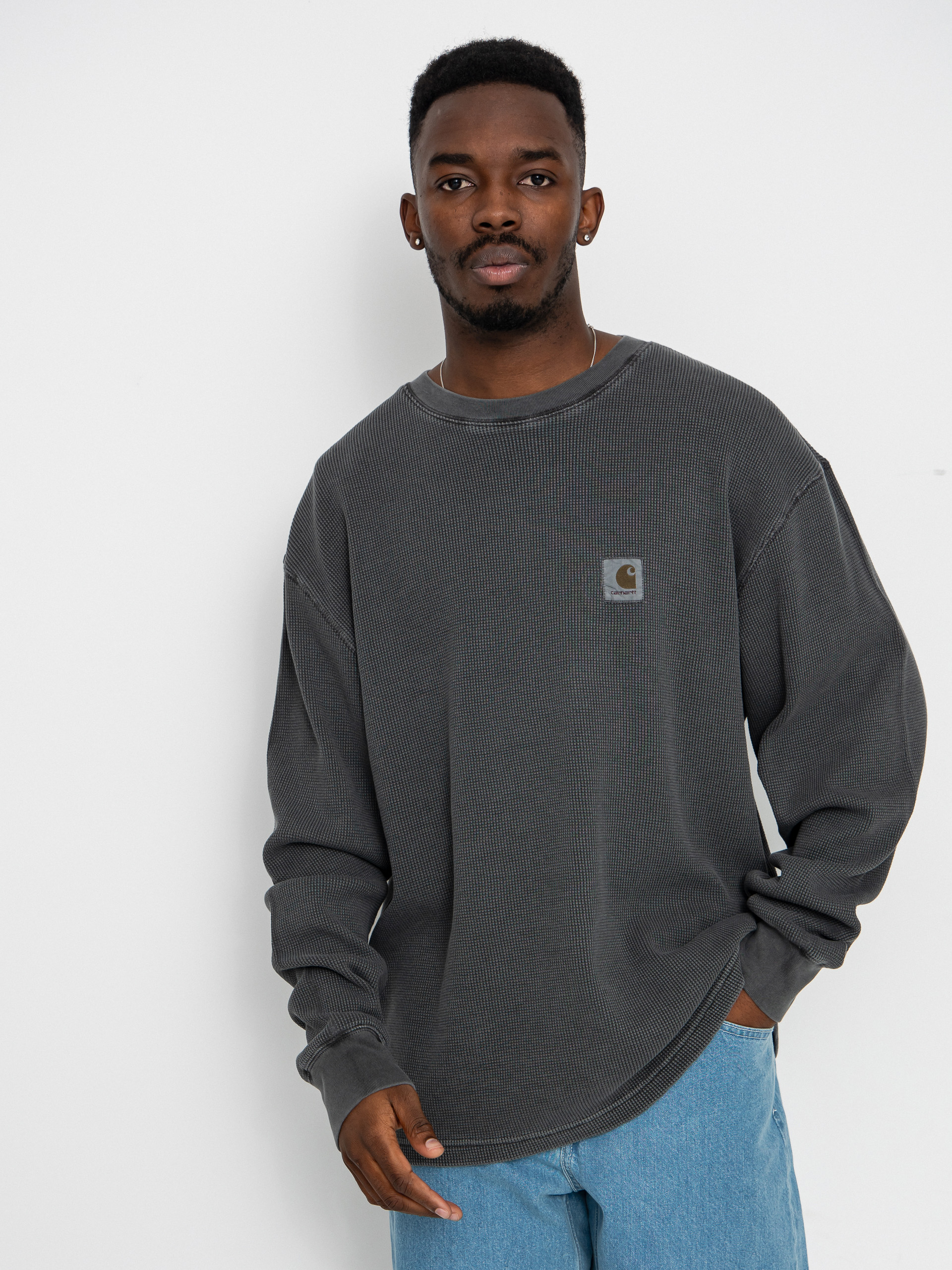 Longsleeve Carhartt WIP Vista Waffle (black/garment dyed)