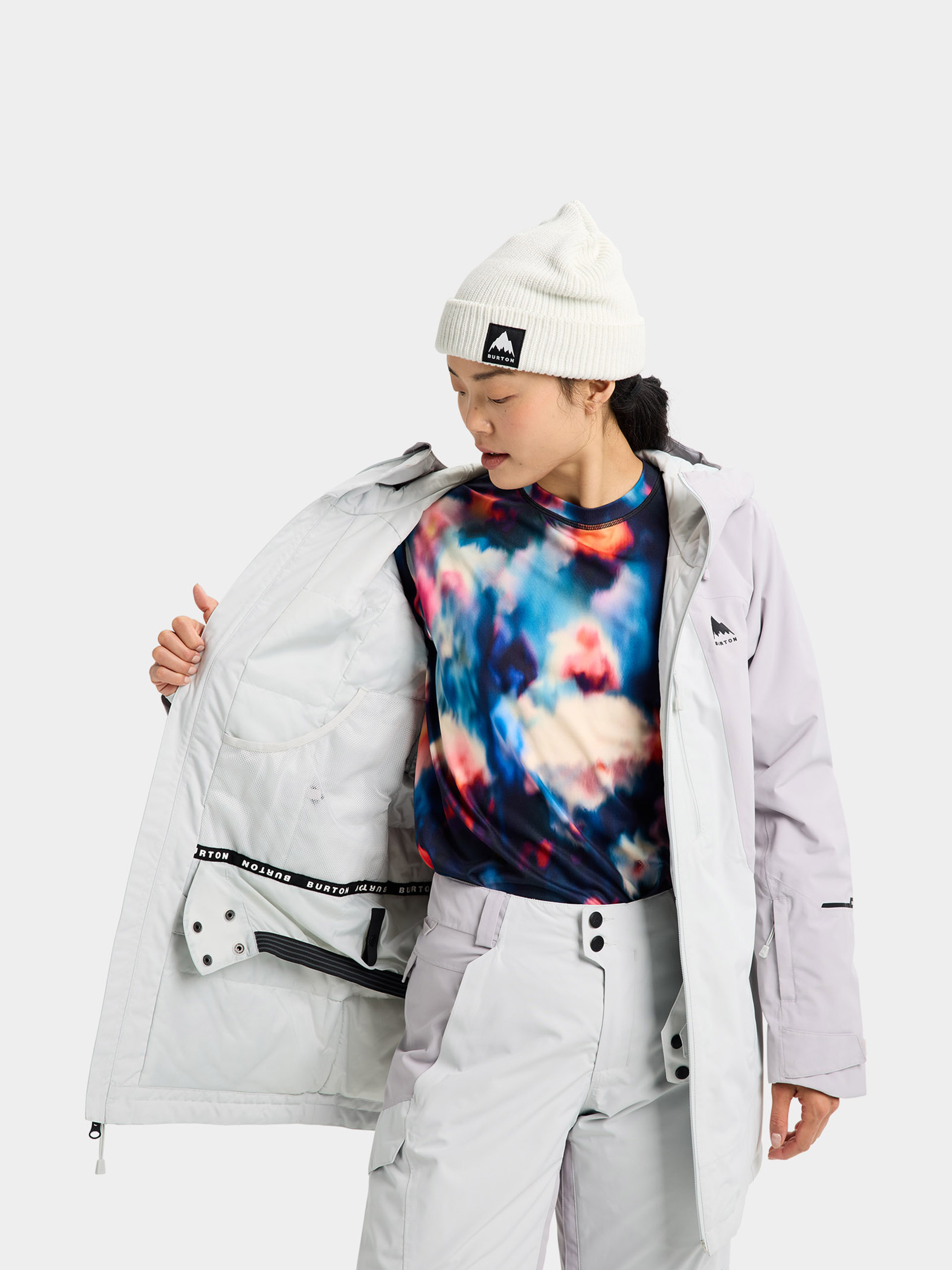 Pentru femei Geacă de snowboard Burton Reserve 2L Insulated (washed lavender/gray cloud)