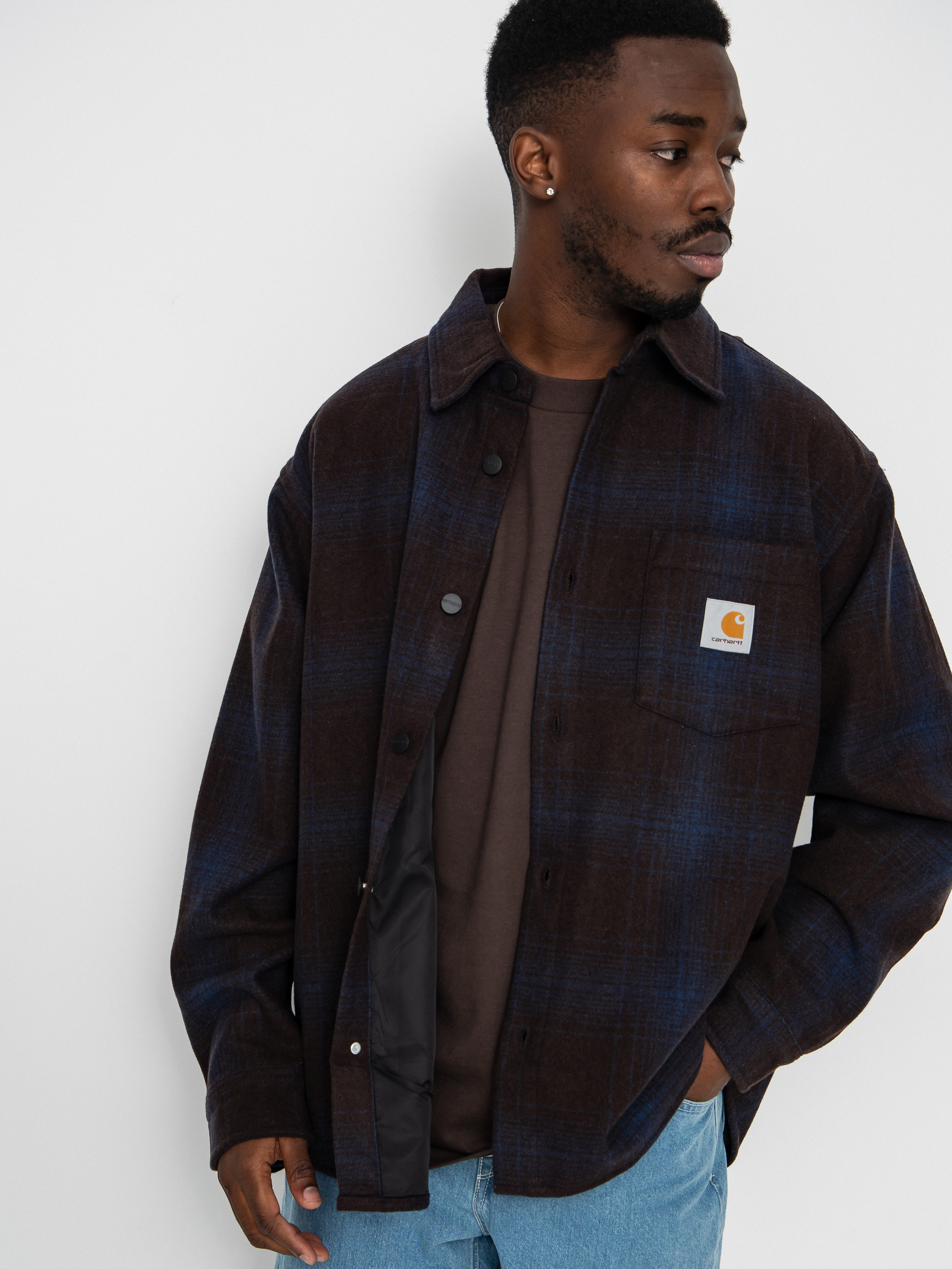 Geacă Carhartt WIP Brennan (brennan check/palisander/jupiter)