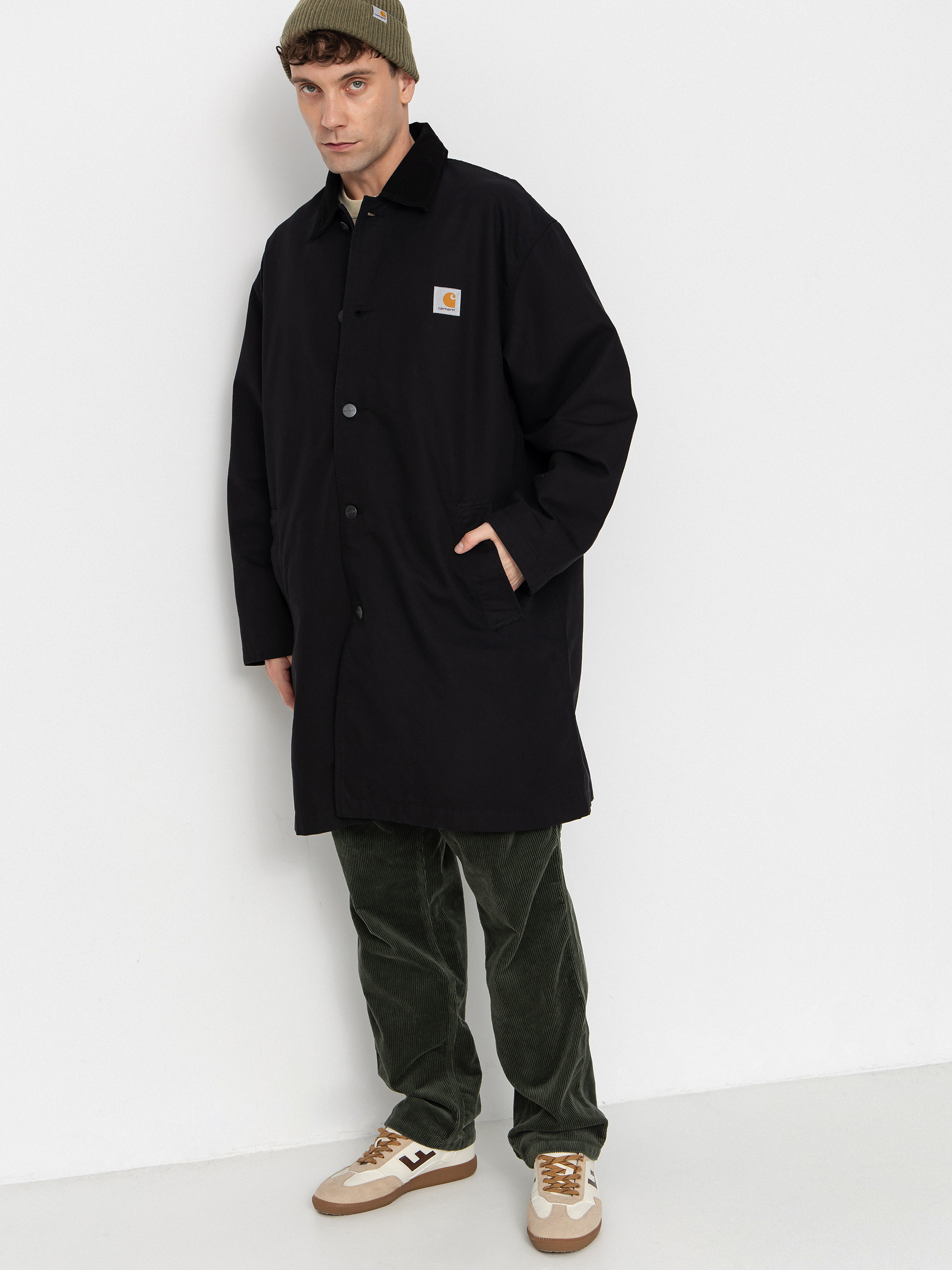 Palton Carhartt WIP Webster Coat (black/black/rinsed)