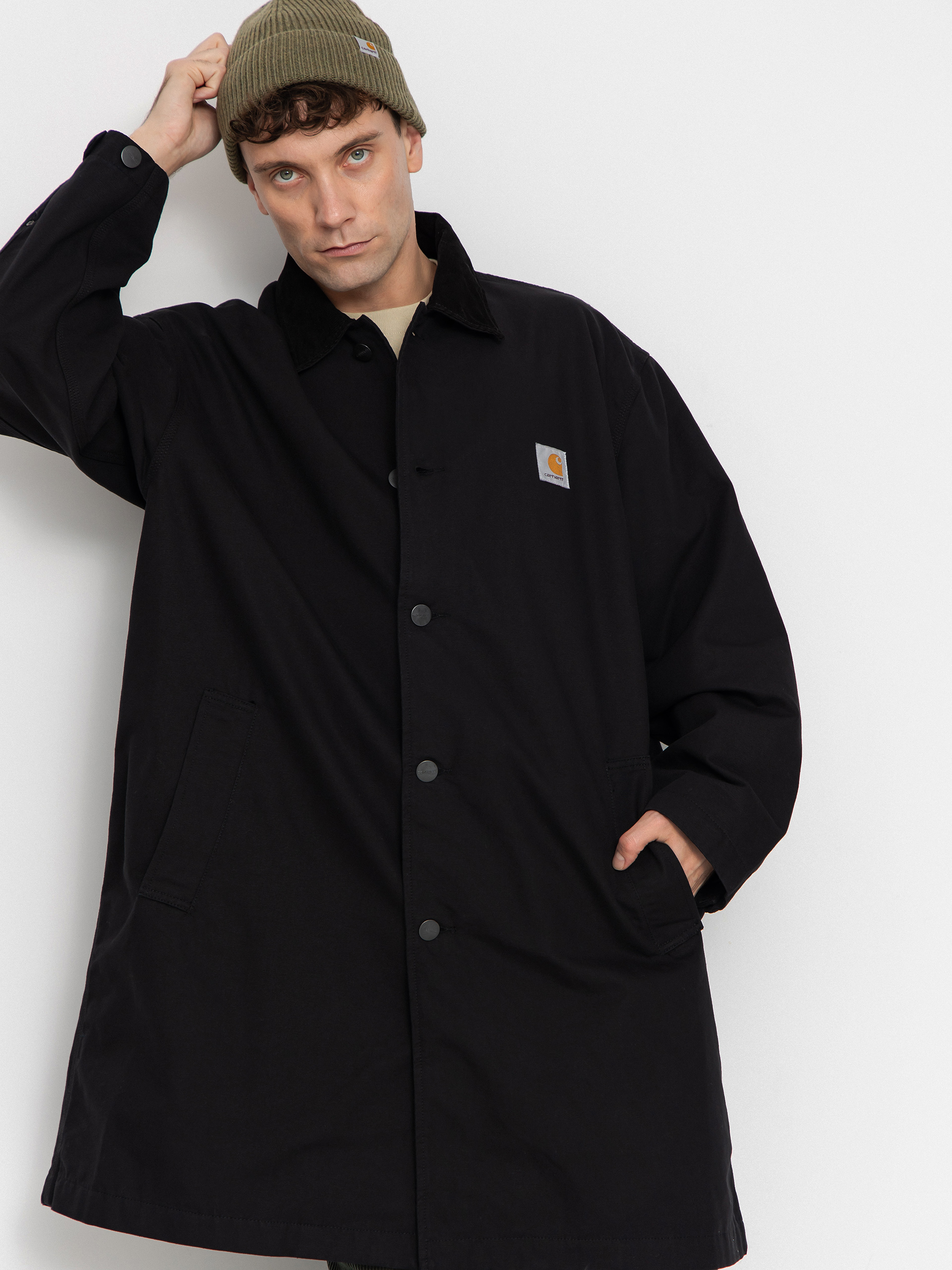 Palton Carhartt WIP Webster Coat (black/black/rinsed)