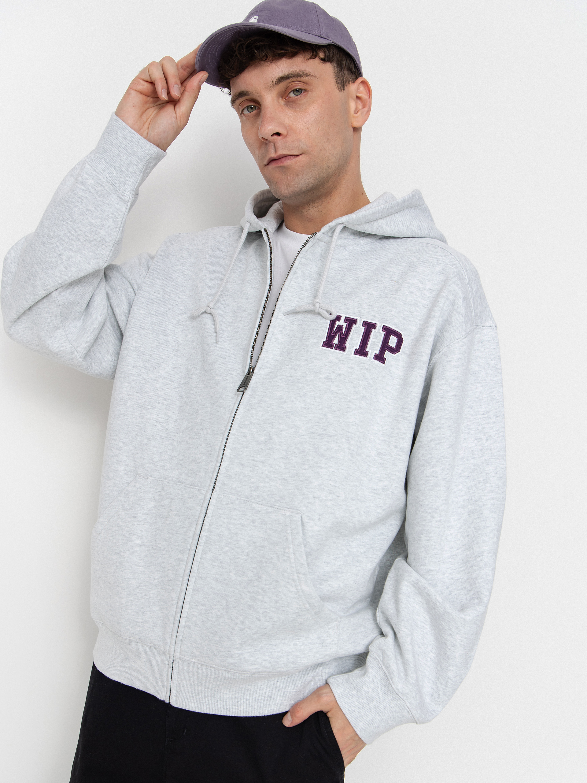 Hanorac cu glugă Carhartt WIP Mini Wip ZHD (ash heather/stone washed)