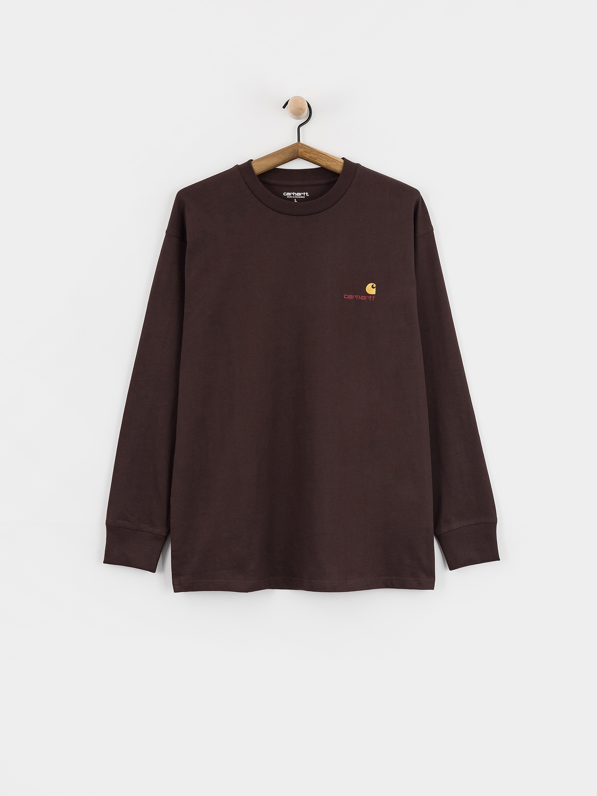 Longsleeve Carhartt WIP American Script (palisander)