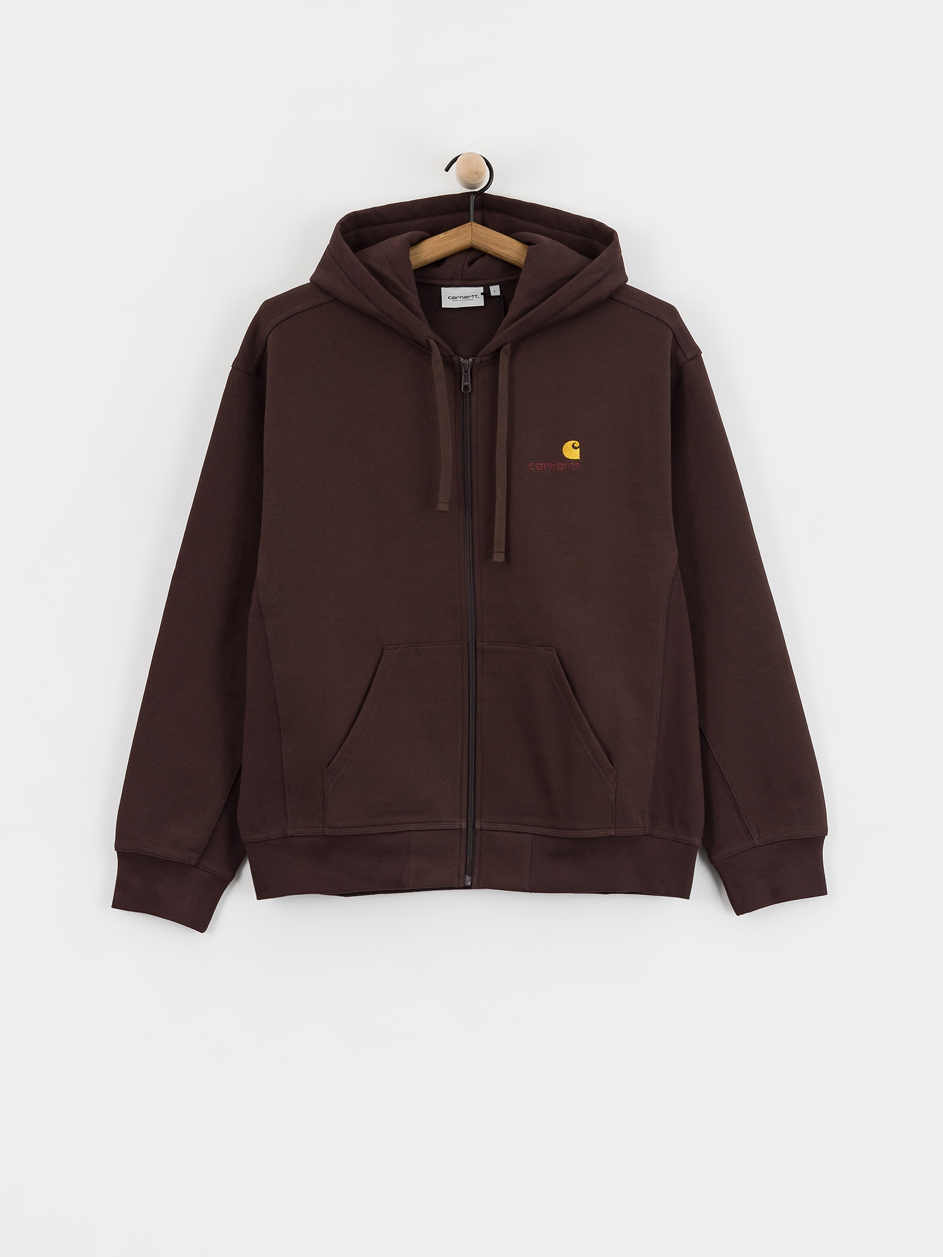 Hanorac cu glugă Carhartt WIP American Script ZHD (palisander)