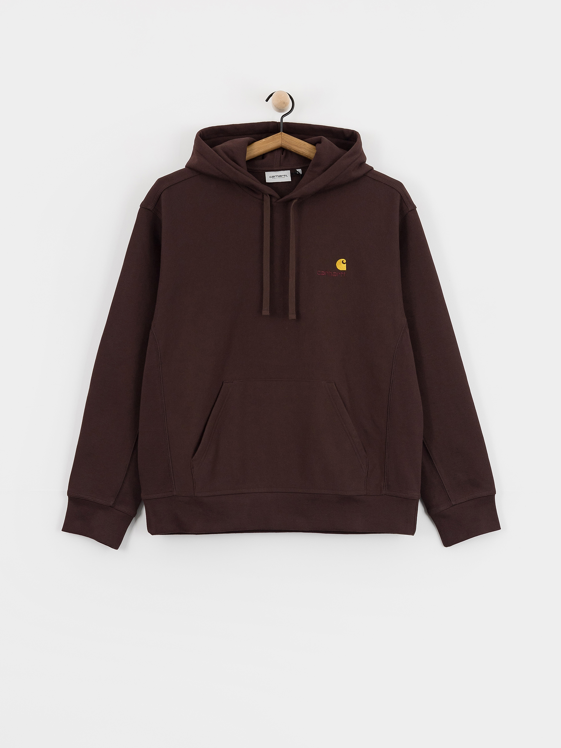 Hanorac cu glugă Carhartt WIP American Script HD (palisander)