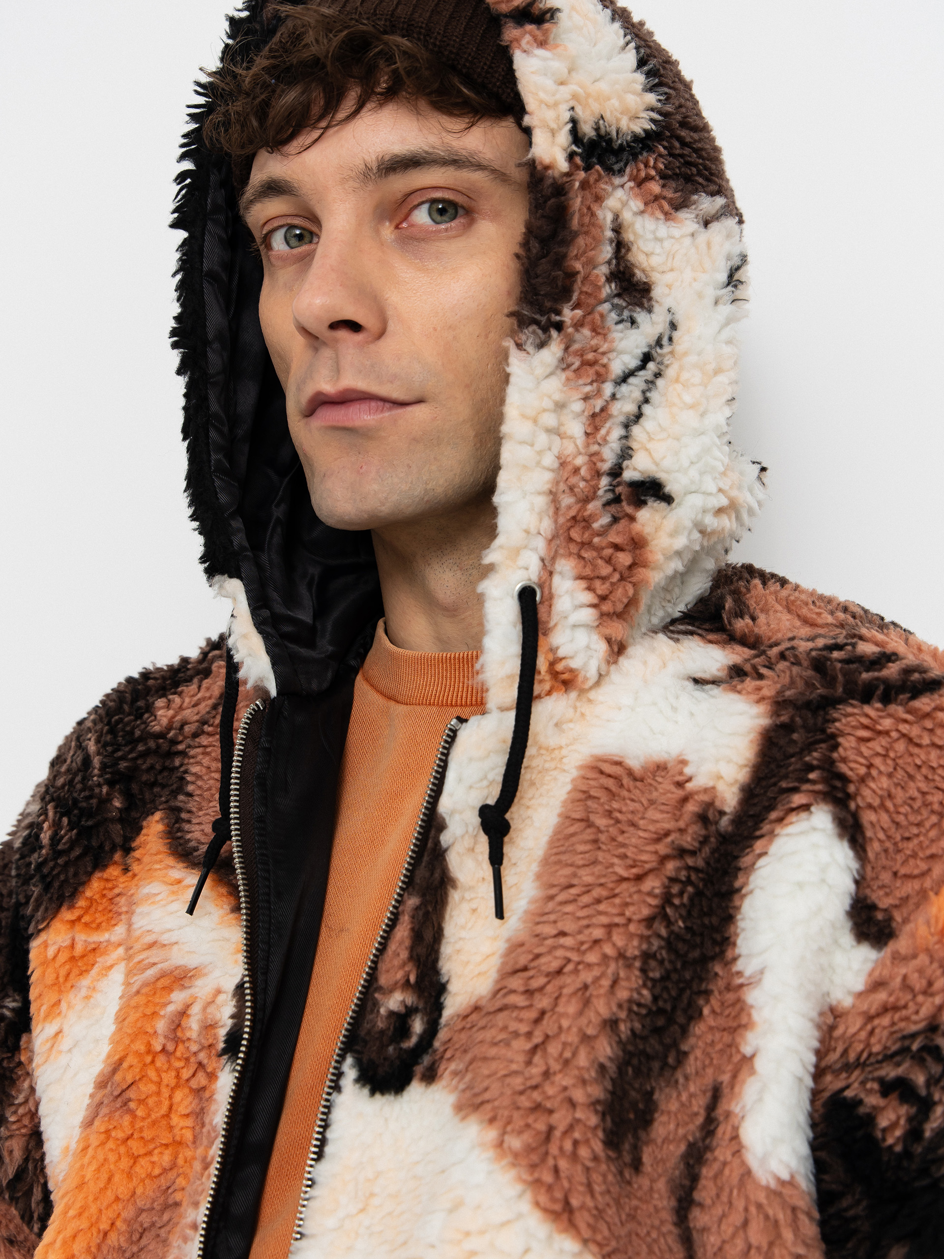 Pentru bărbați Hanorac din fleece OBEY Obey Horses Sherpa (brown multi)