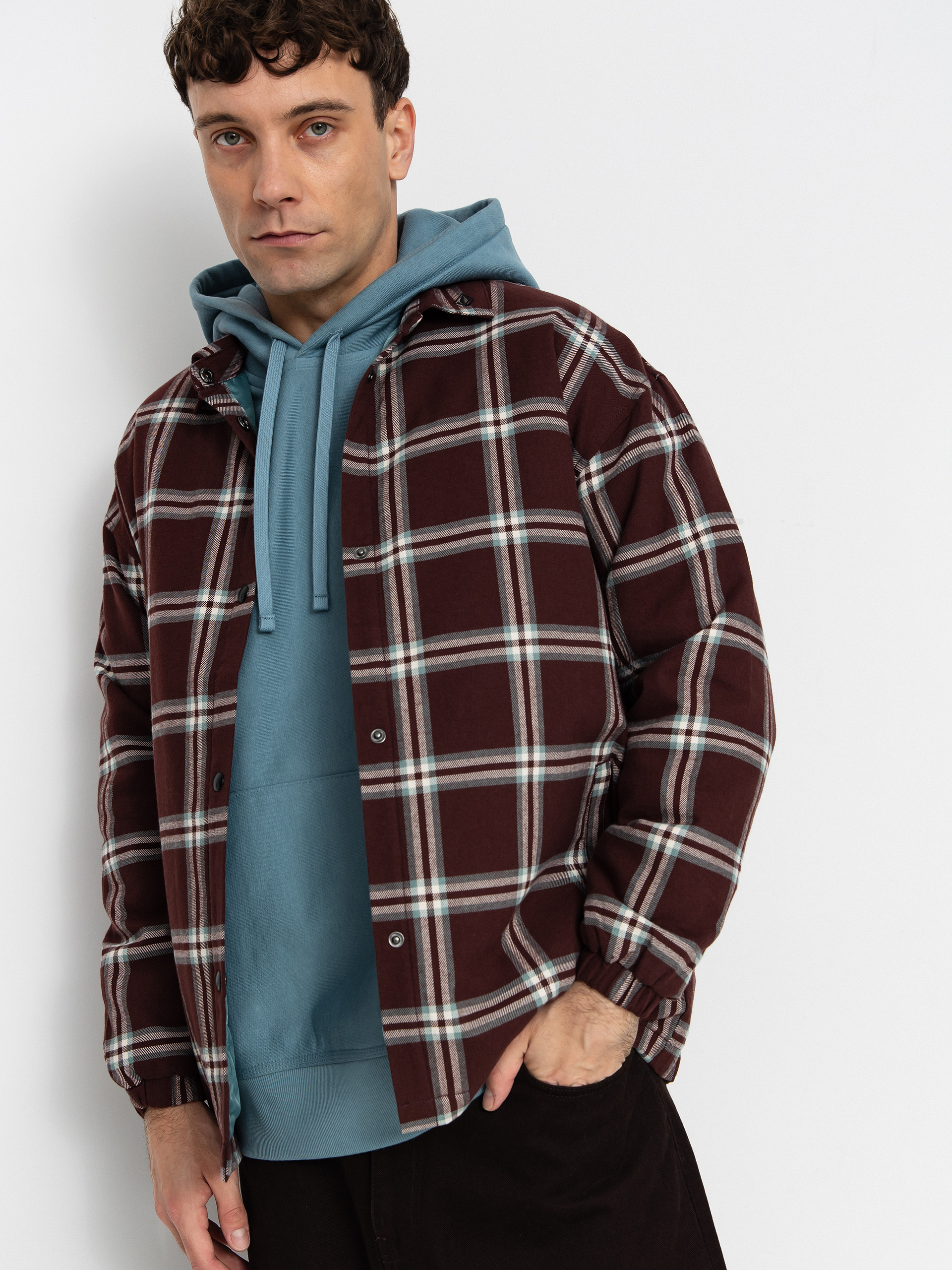 Geacu0103 Volcom Ins Riding Flannel Wmn (oxblood)