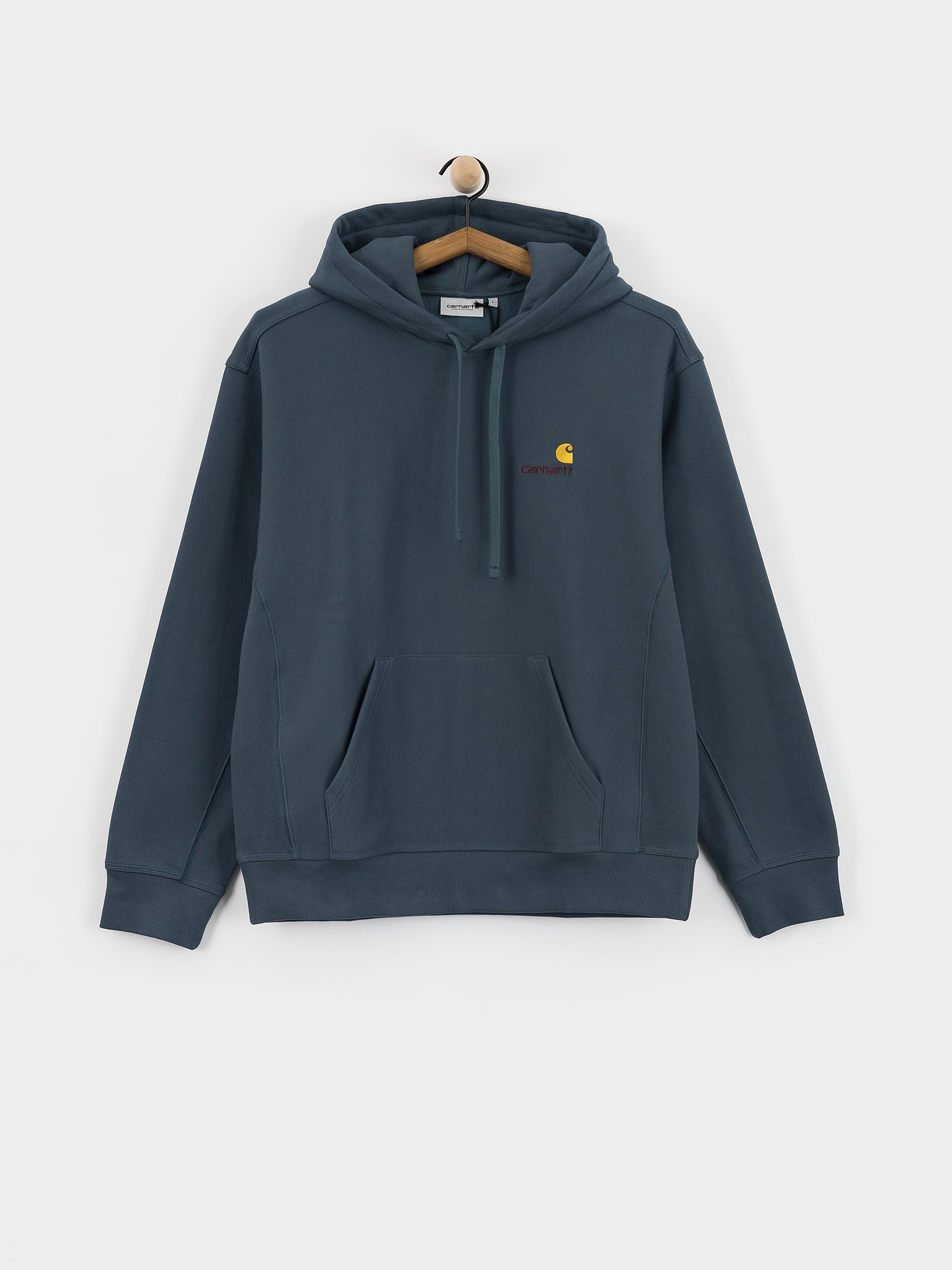 Hanorac cu glugă Carhartt WIP American Script HD (office blue)