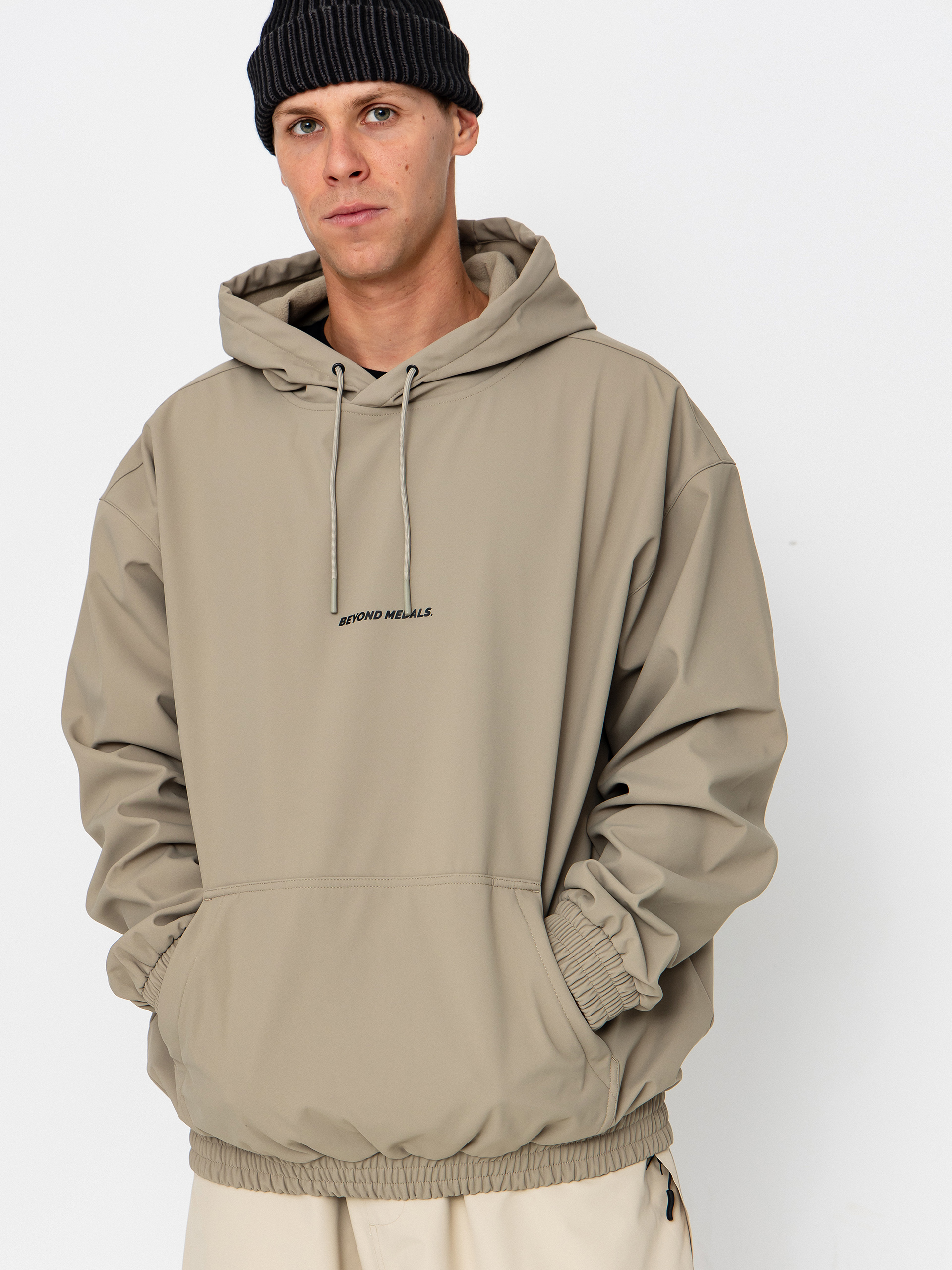 Pentru bărbați Geacă de snowboard Beyond Medals Softshell Hoodie (beige)
