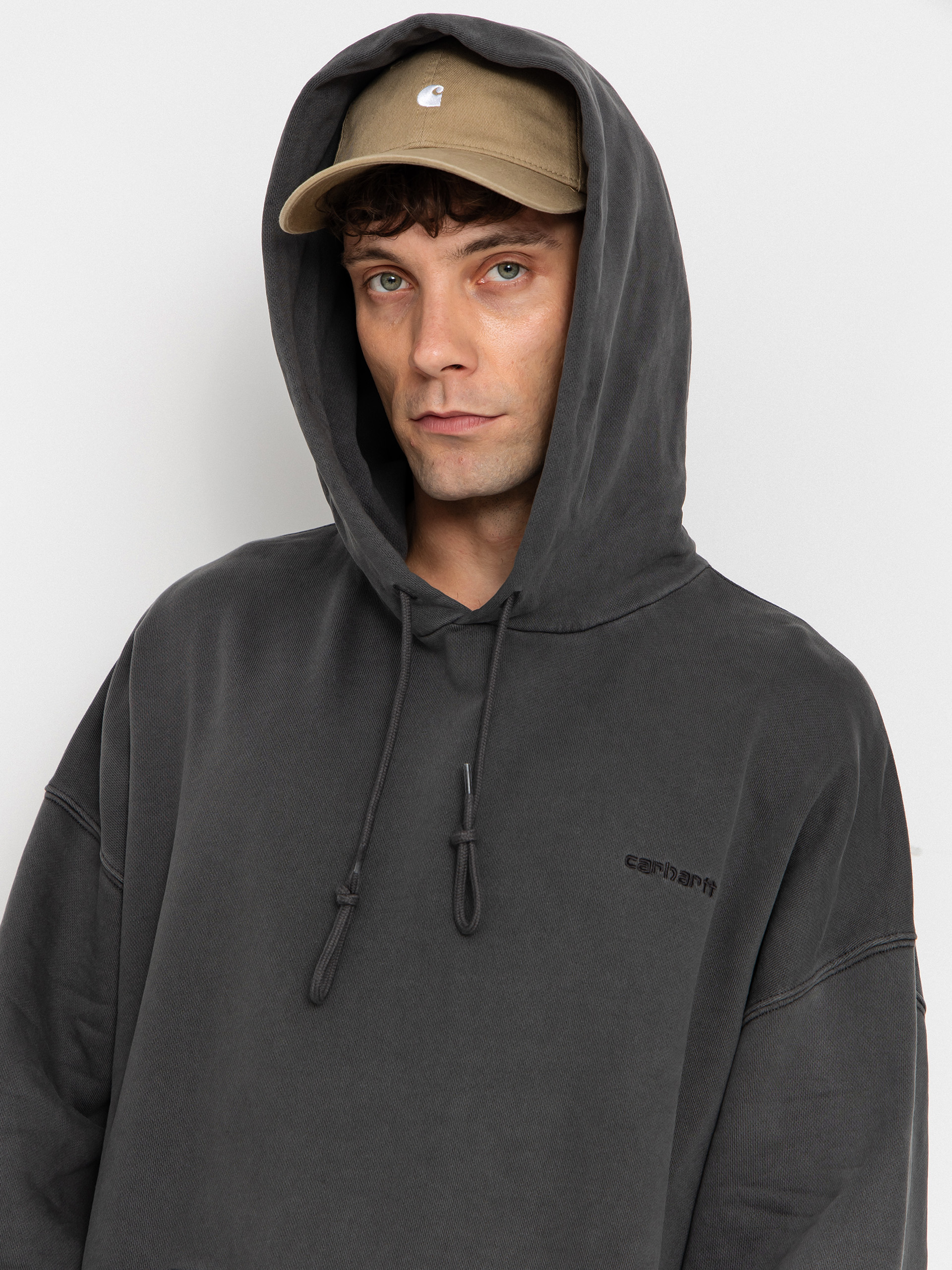 Hanorac cu glugu0103 Carhartt WIP Benton HD (graphite/garment dyed)