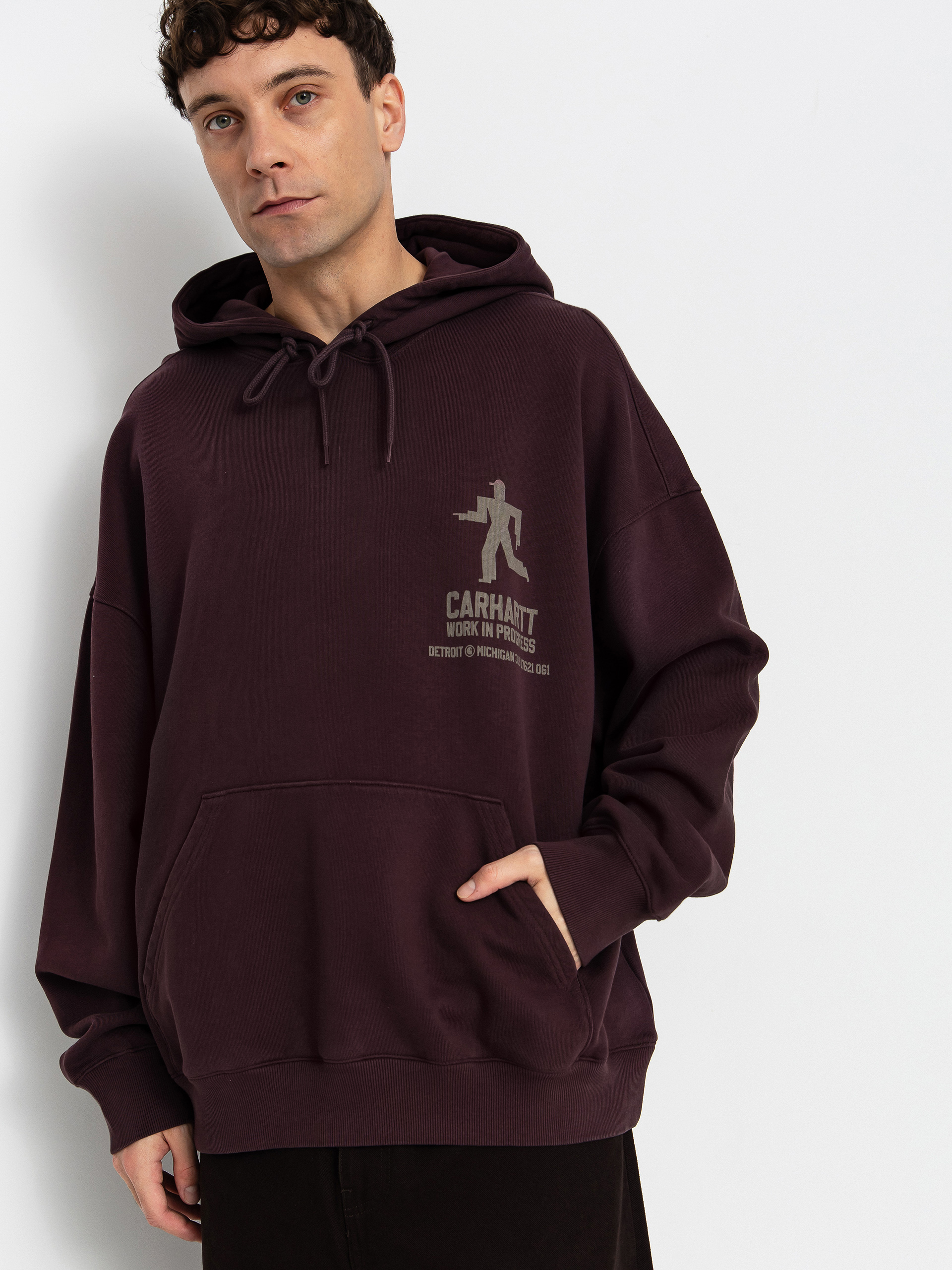 Hanorac cu glugă Carhartt WIP Distance HD (palisander/stone dyed)