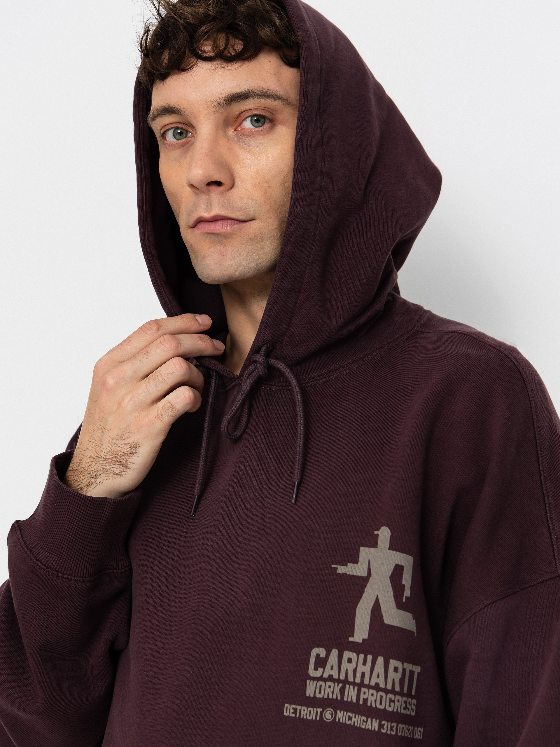 Hanorac cu glugă Carhartt WIP Distance HD (palisander/stone dyed)