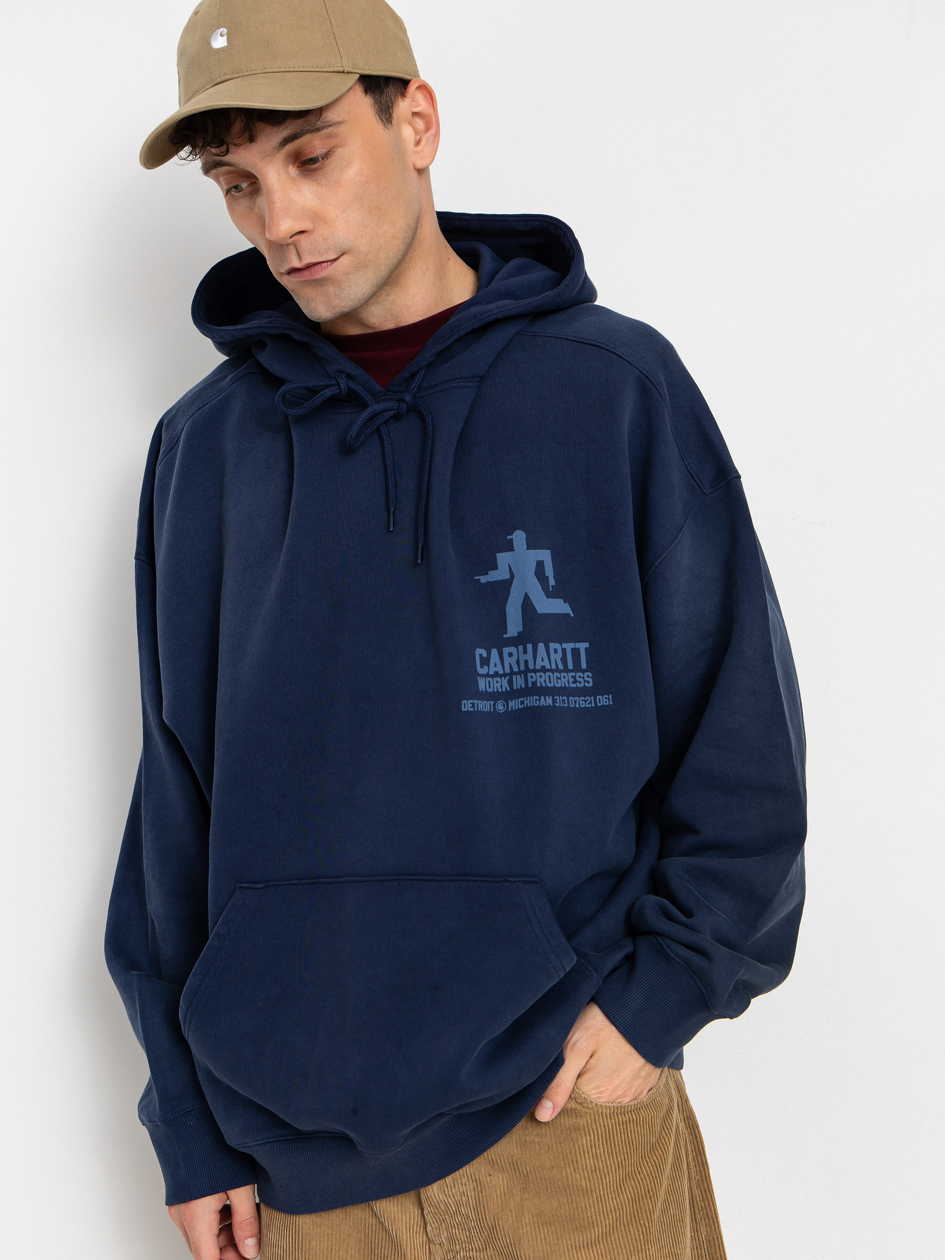 Hanorac cu glugă Carhartt WIP Distance HD (jupiter/stone dyed)