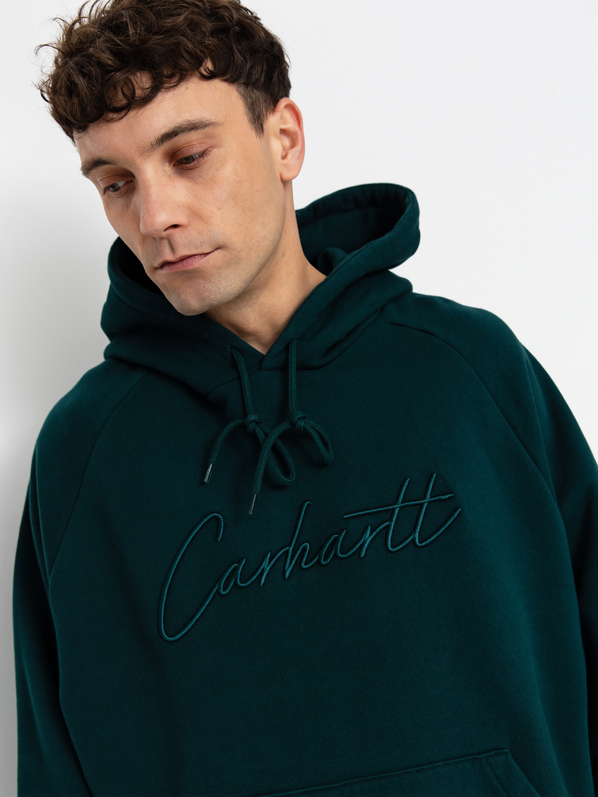 Hanorac cu glugă Carhartt WIP Ray HD (dark fir)