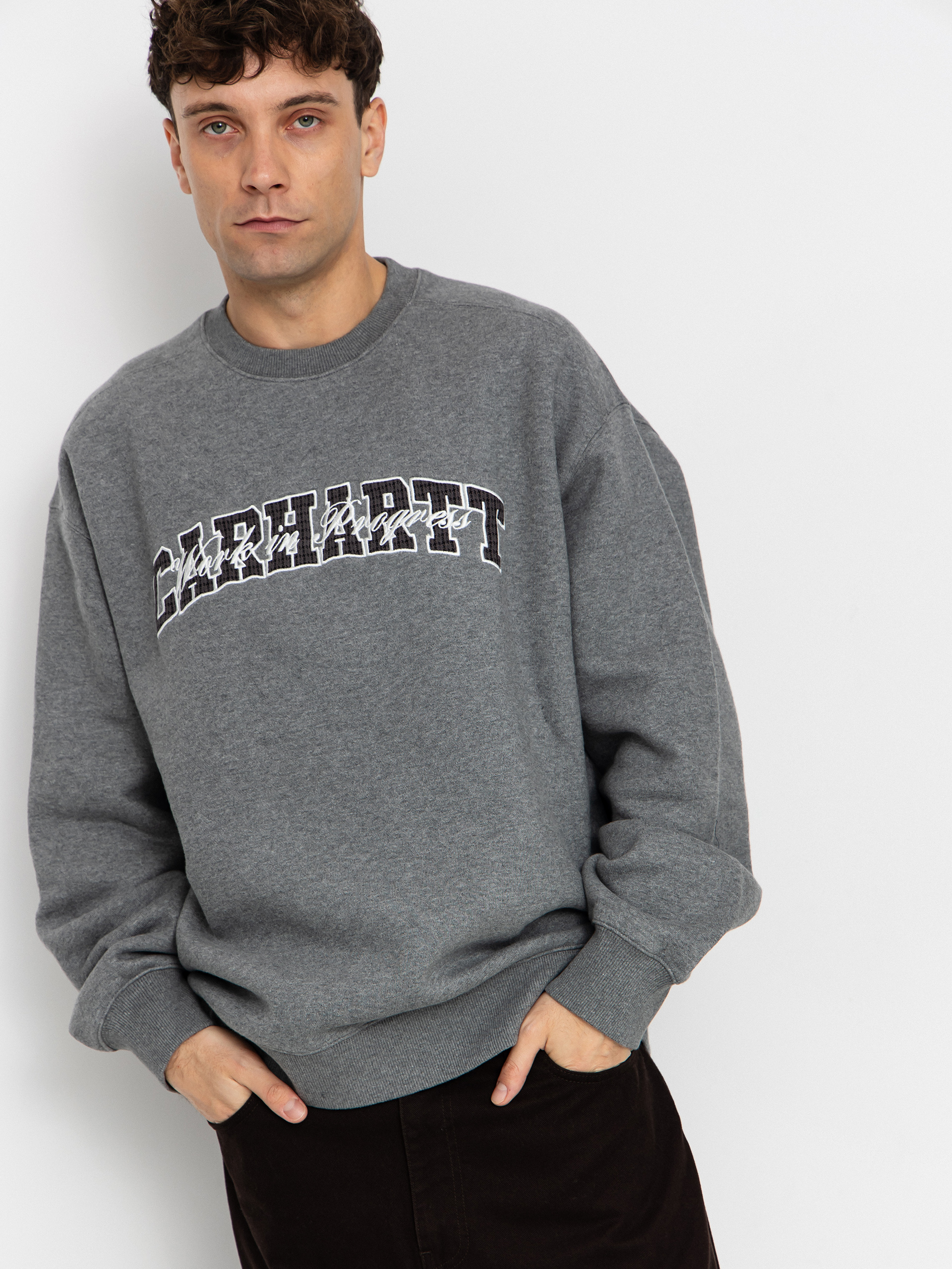 Hanorac Carhartt WIP Big School (dark grey heather)