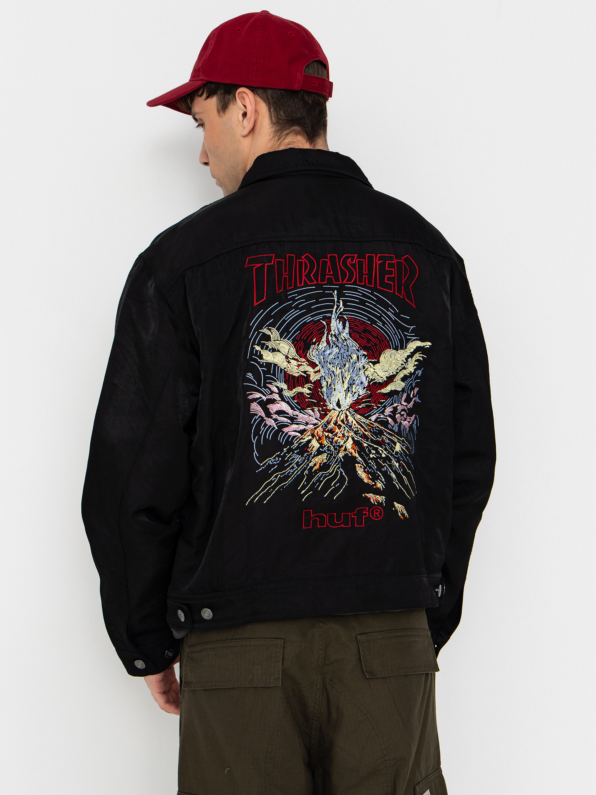 Geacă HUF X Thrasher Trucker (black)