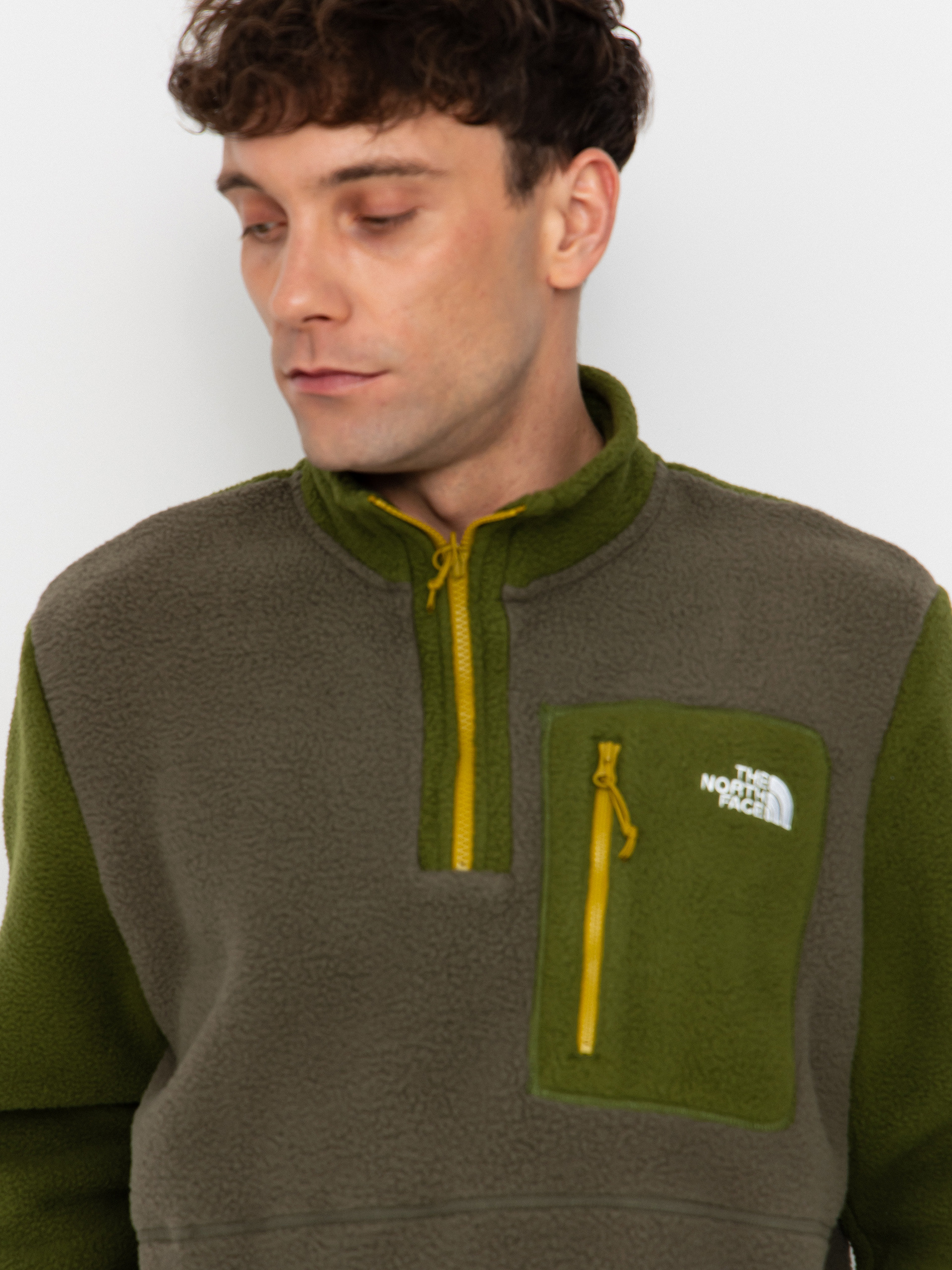 Pentru bărbați Hanorac din fleece The North Face Yumiori 1/4 Zip (new taupe green/woodlan)