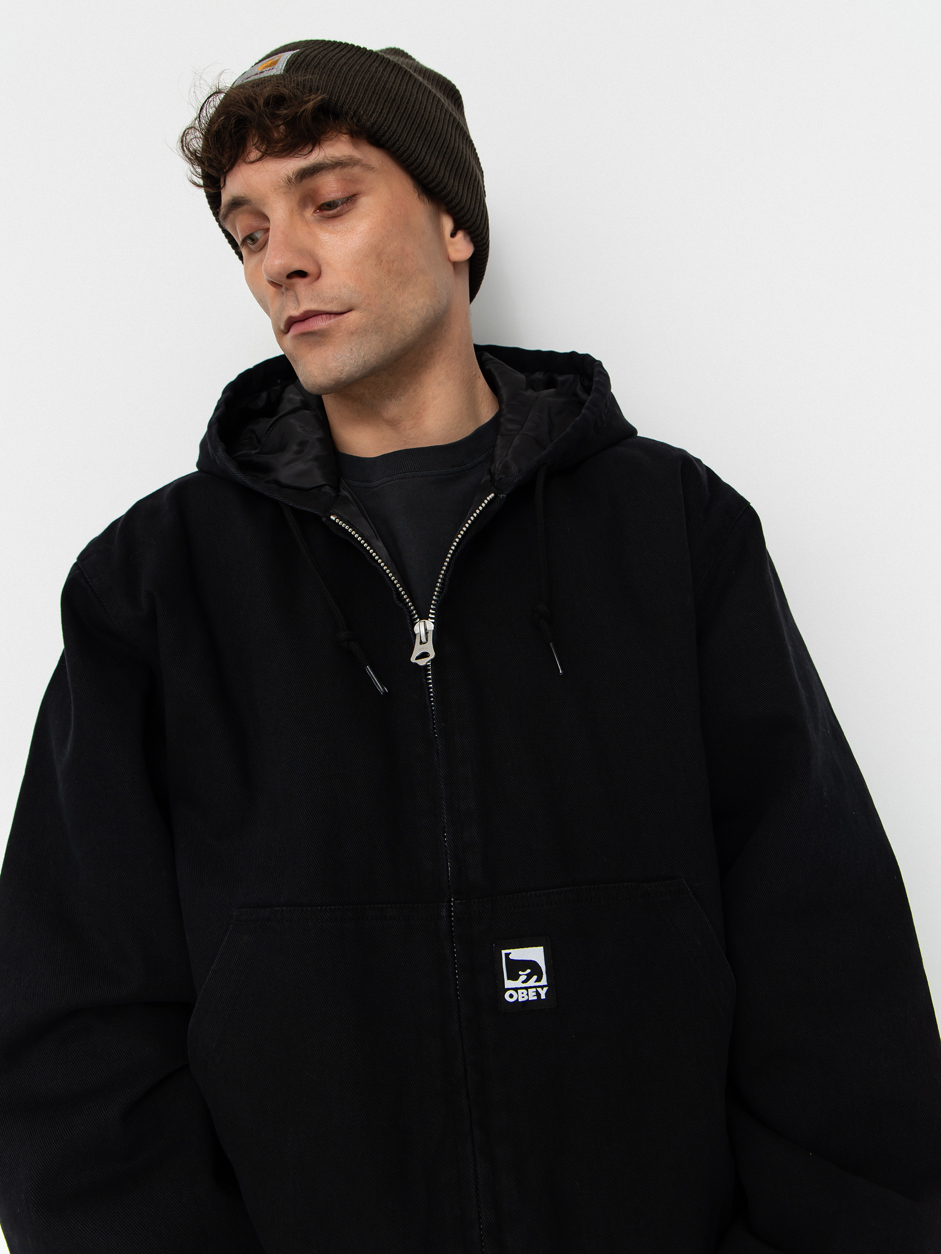 Geacă OBEY Obey Randy ZHD (black faded wash)