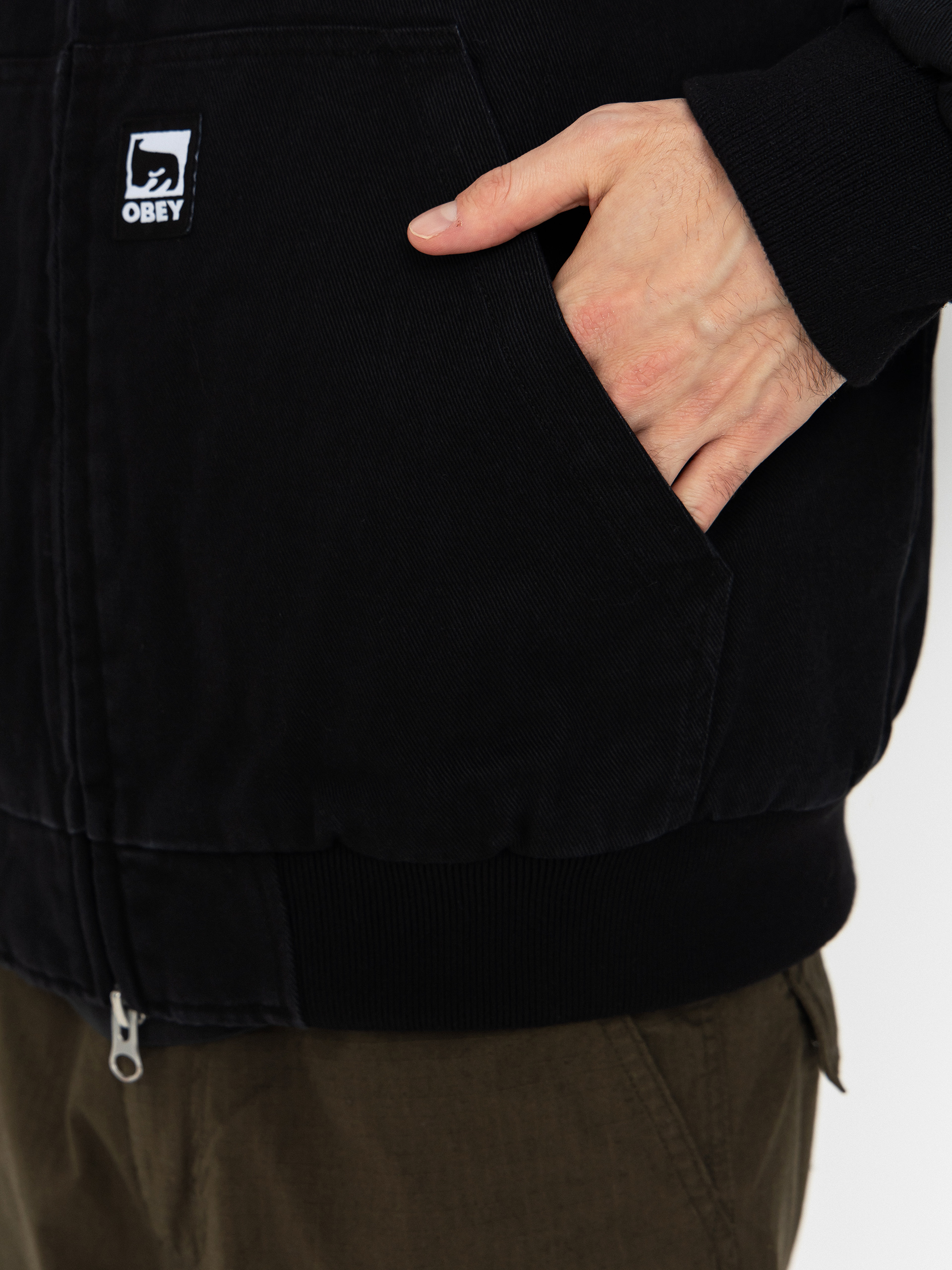 Geacă OBEY Obey Randy ZHD (black faded wash)