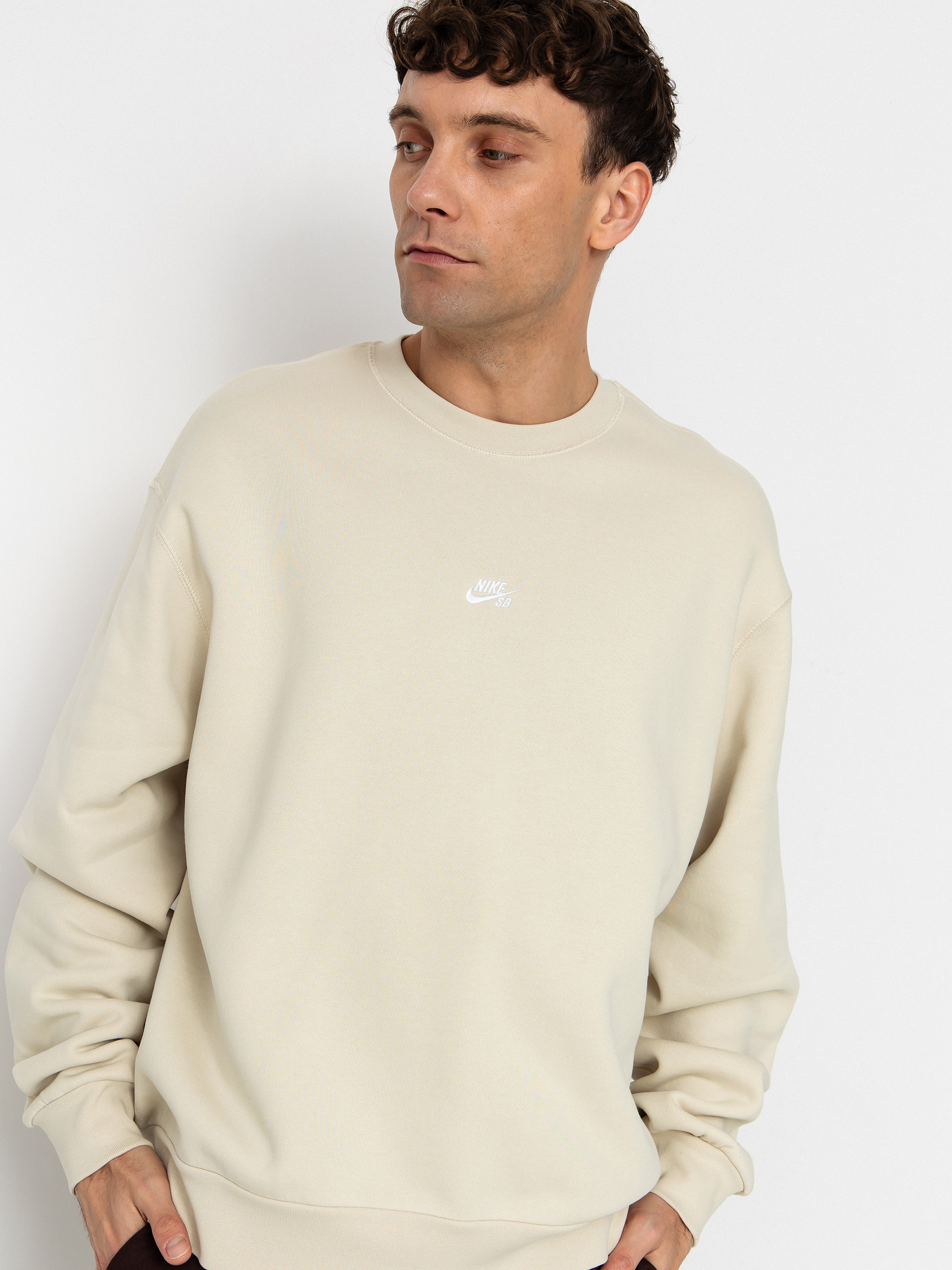 Hanorac Nike SB Essential Logo Crew (lt khaki/white)