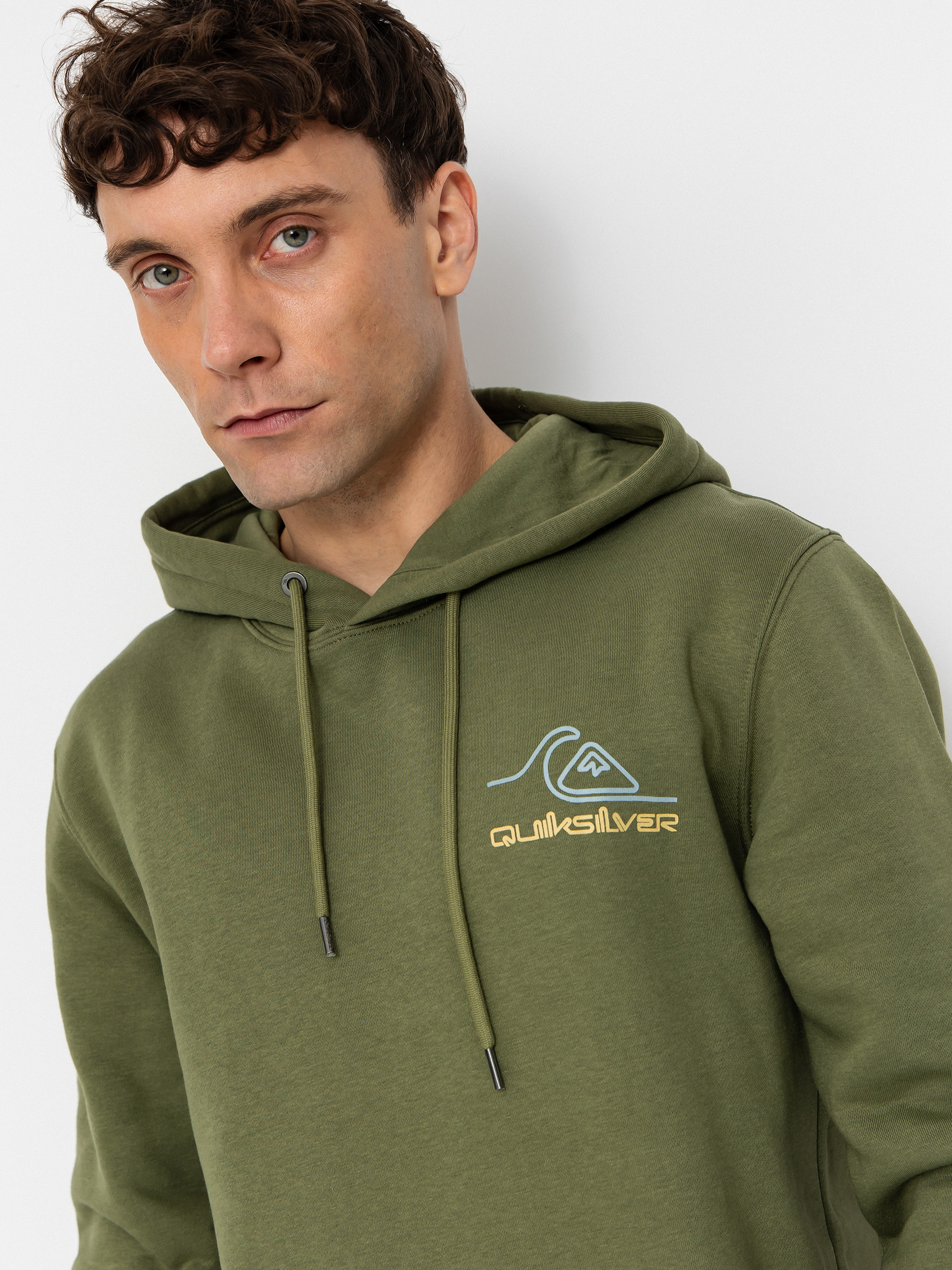 Hanorac cu glugă Quiksilver Light Waves HD (loden green)