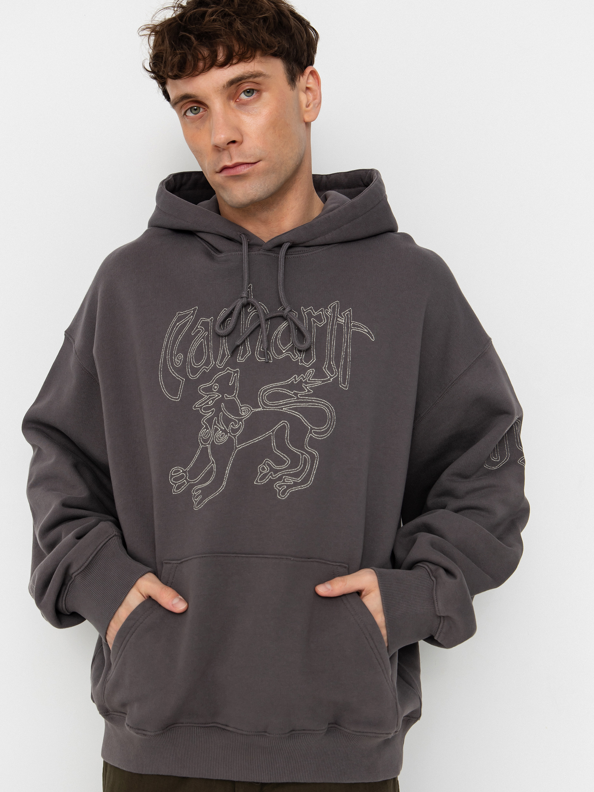 Hanorac cu glugă Carhartt WIP Hackwork HD (porphyry/fleur de sel)