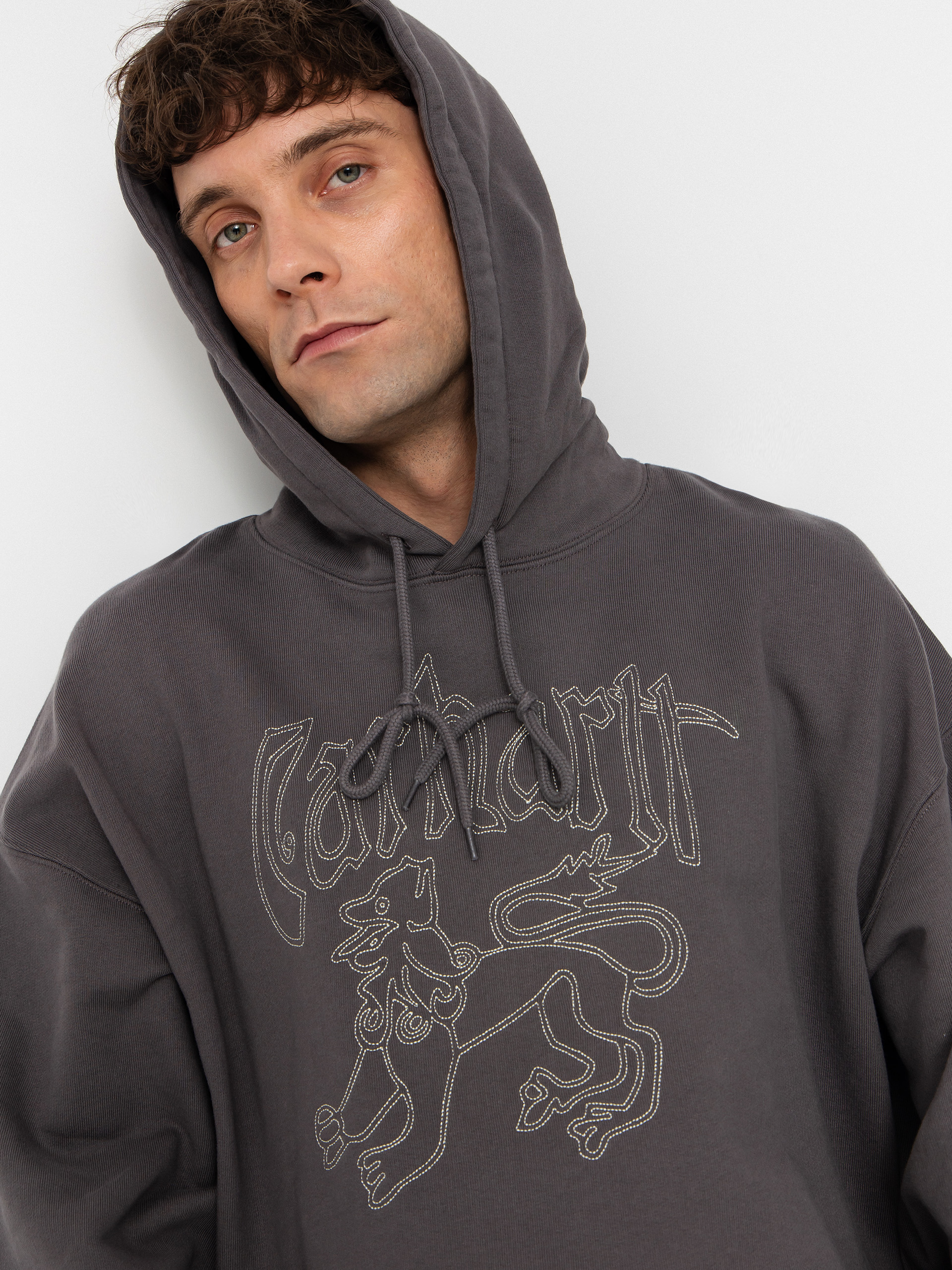 Hanorac cu glugă Carhartt WIP Hackwork HD (porphyry/fleur de sel)