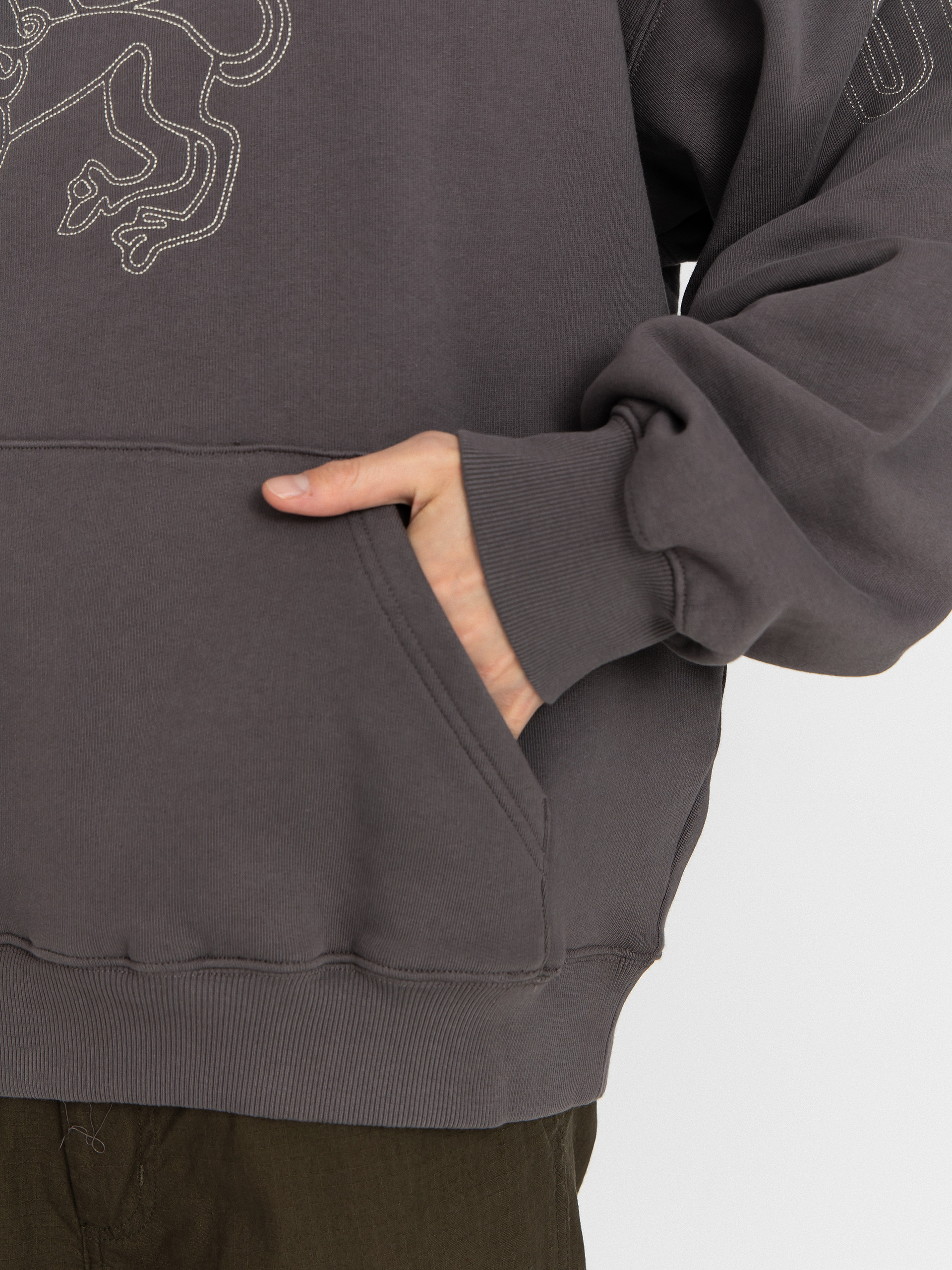 Hanorac cu glugă Carhartt WIP Hackwork HD (porphyry/fleur de sel)