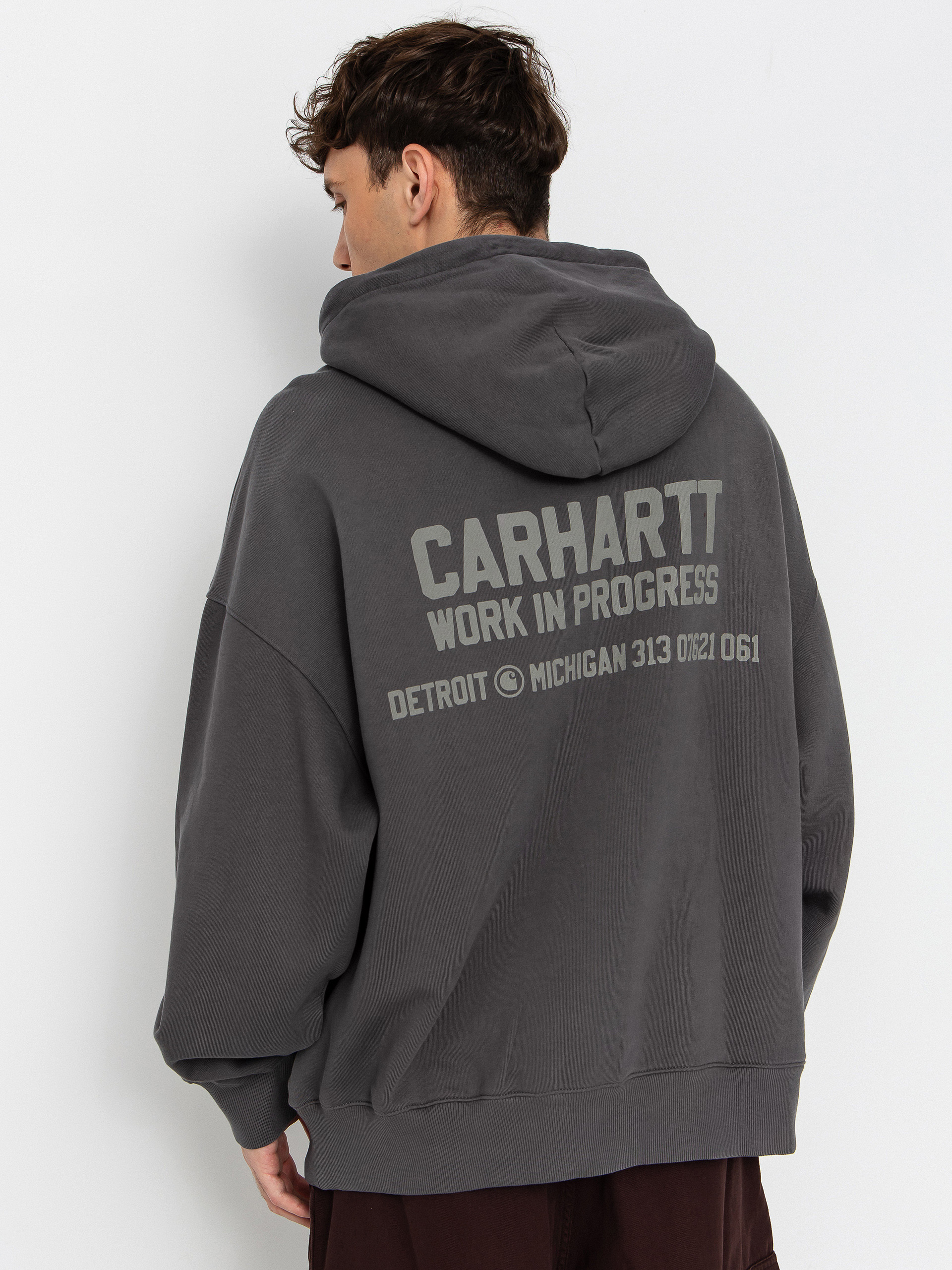 Hanorac cu glugă Carhartt WIP Distance HD (graphite/stone dyed)