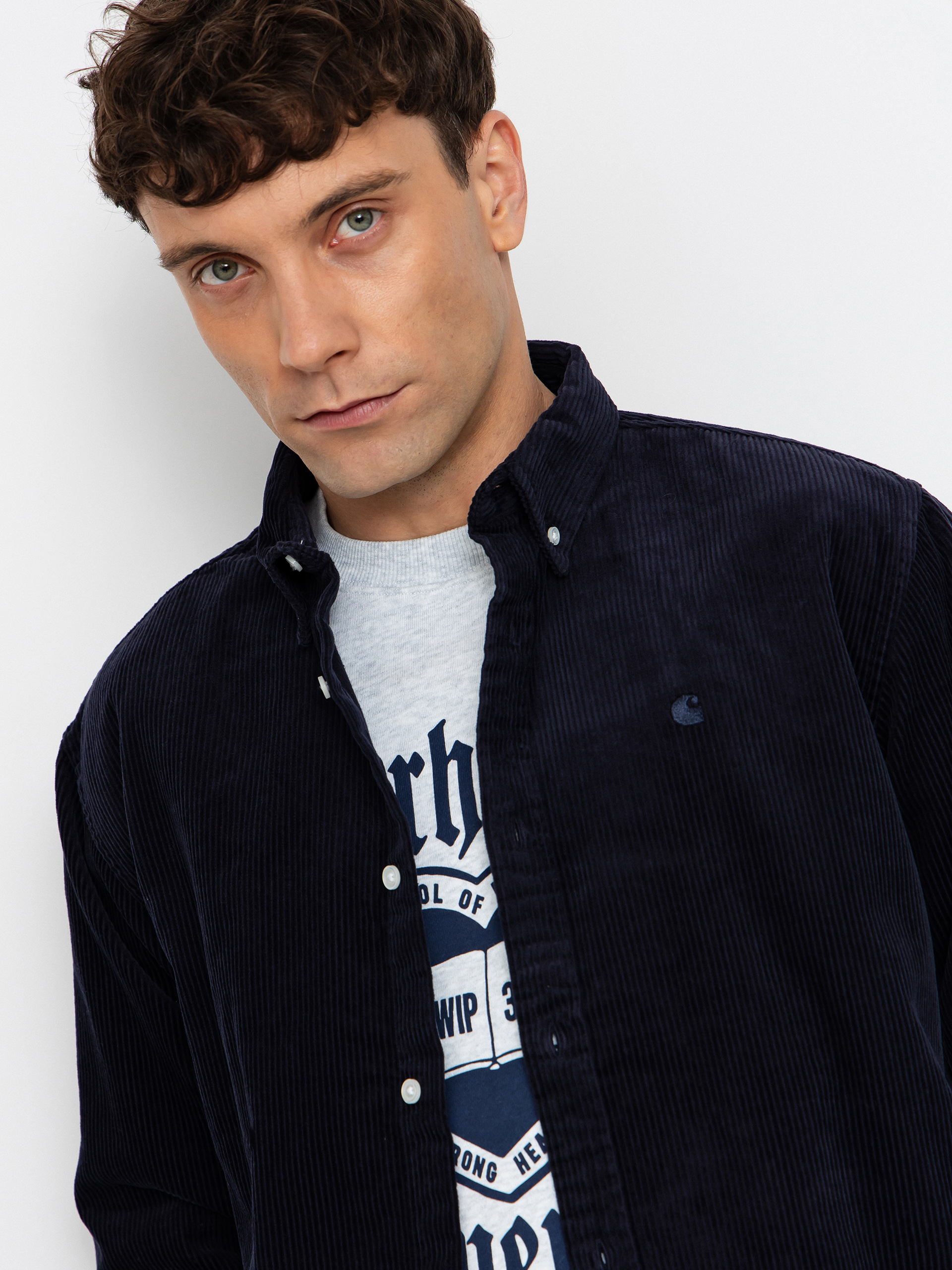 Cămașă Carhartt WIP Madison Cord (dark navy/dark navy)