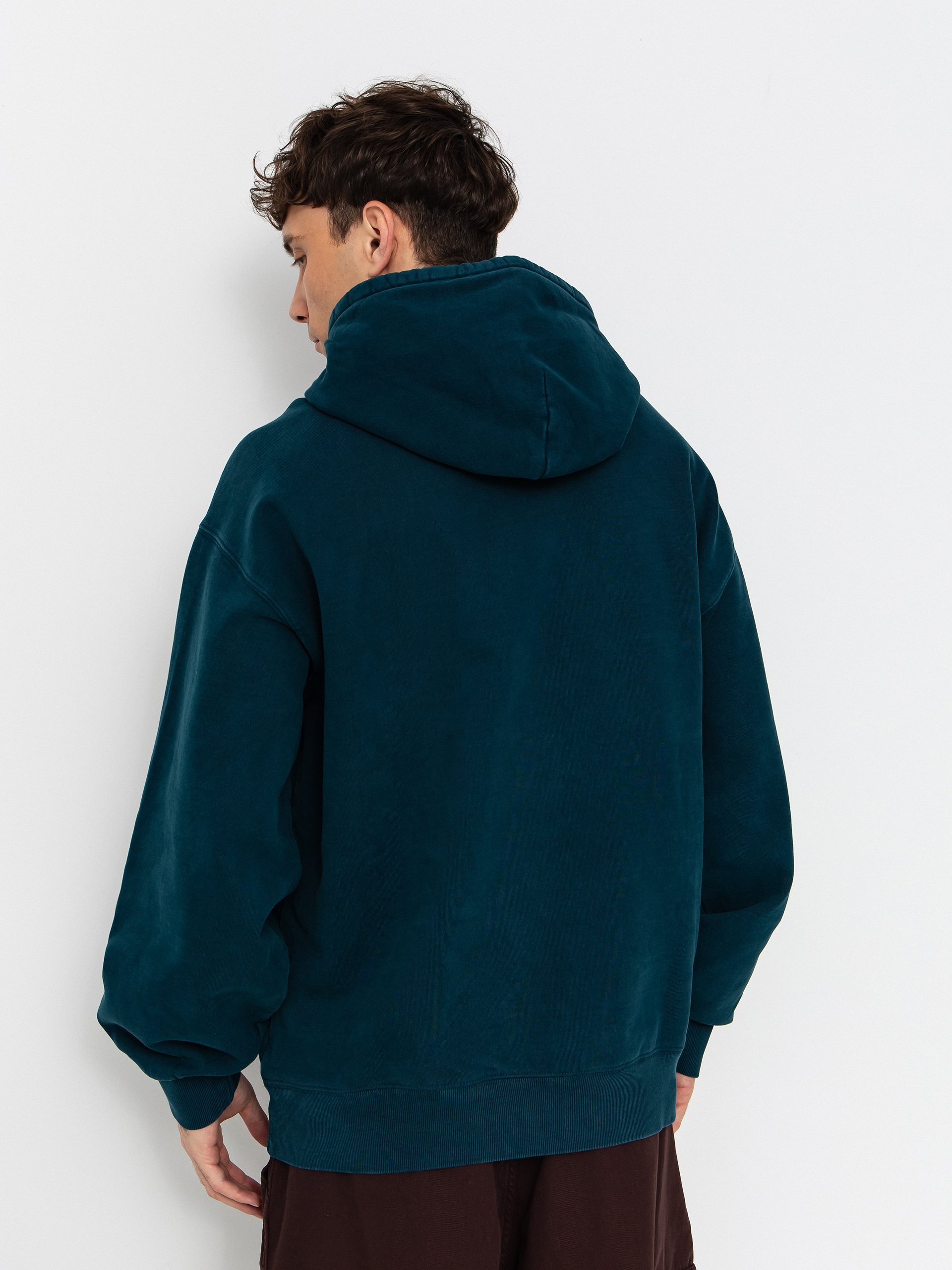 Hanorac cu glugă Carhartt WIP Vista HD (deep lagoon/garment dyed)