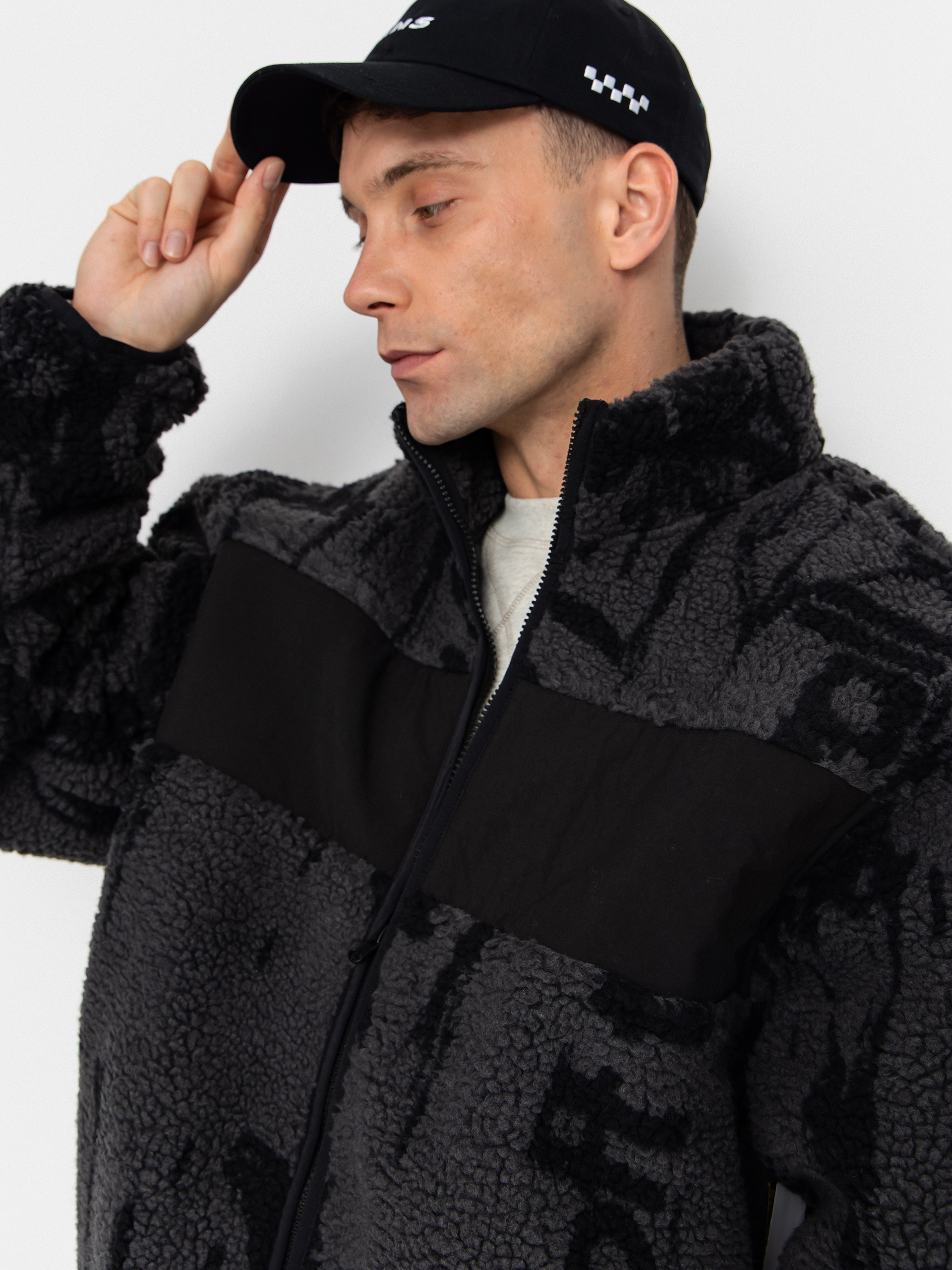 Pentru bărbați Hanorac din fleece Vans Stiller Sherpa Full Zip (asphalt/black)