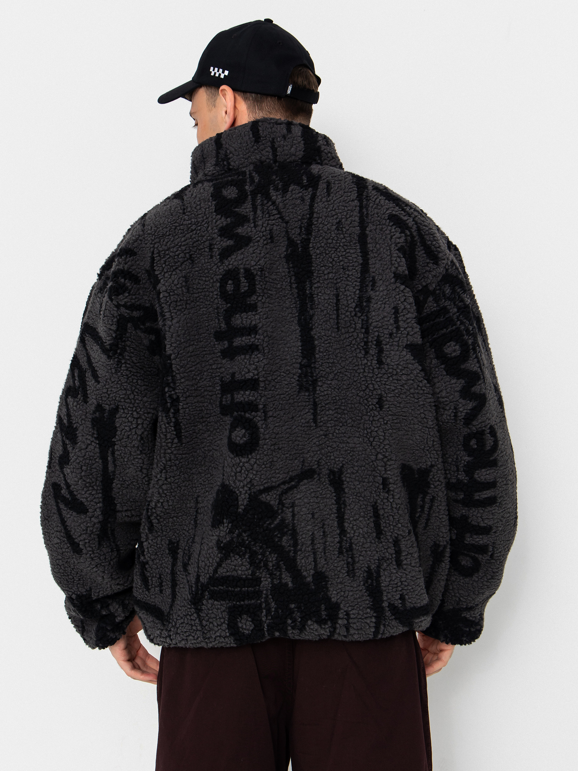 Pentru bărbați Hanorac din fleece Vans Stiller Sherpa Full Zip (asphalt/black)