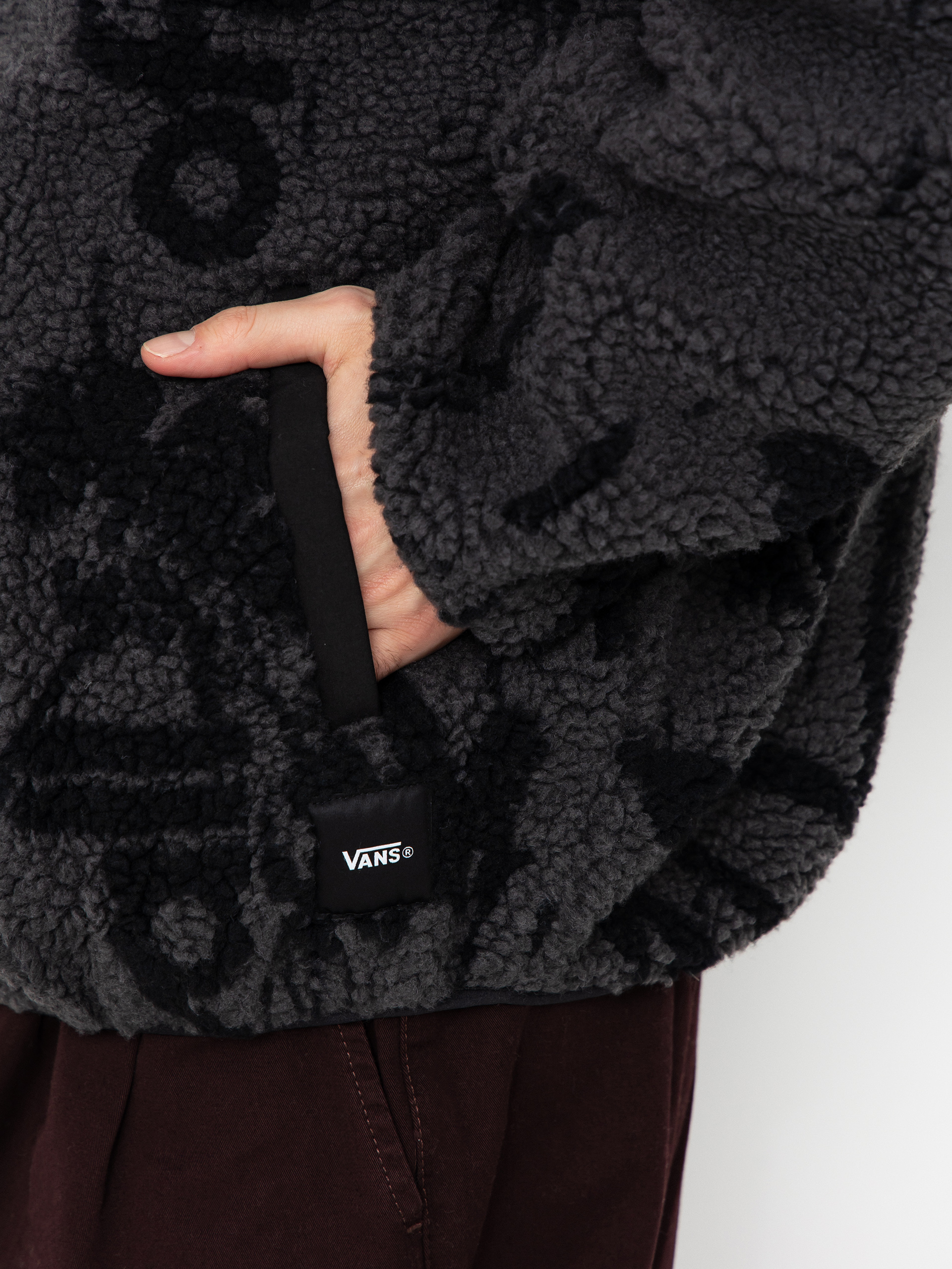 Pentru bărbați Hanorac din fleece Vans Stiller Sherpa Full Zip (asphalt/black)