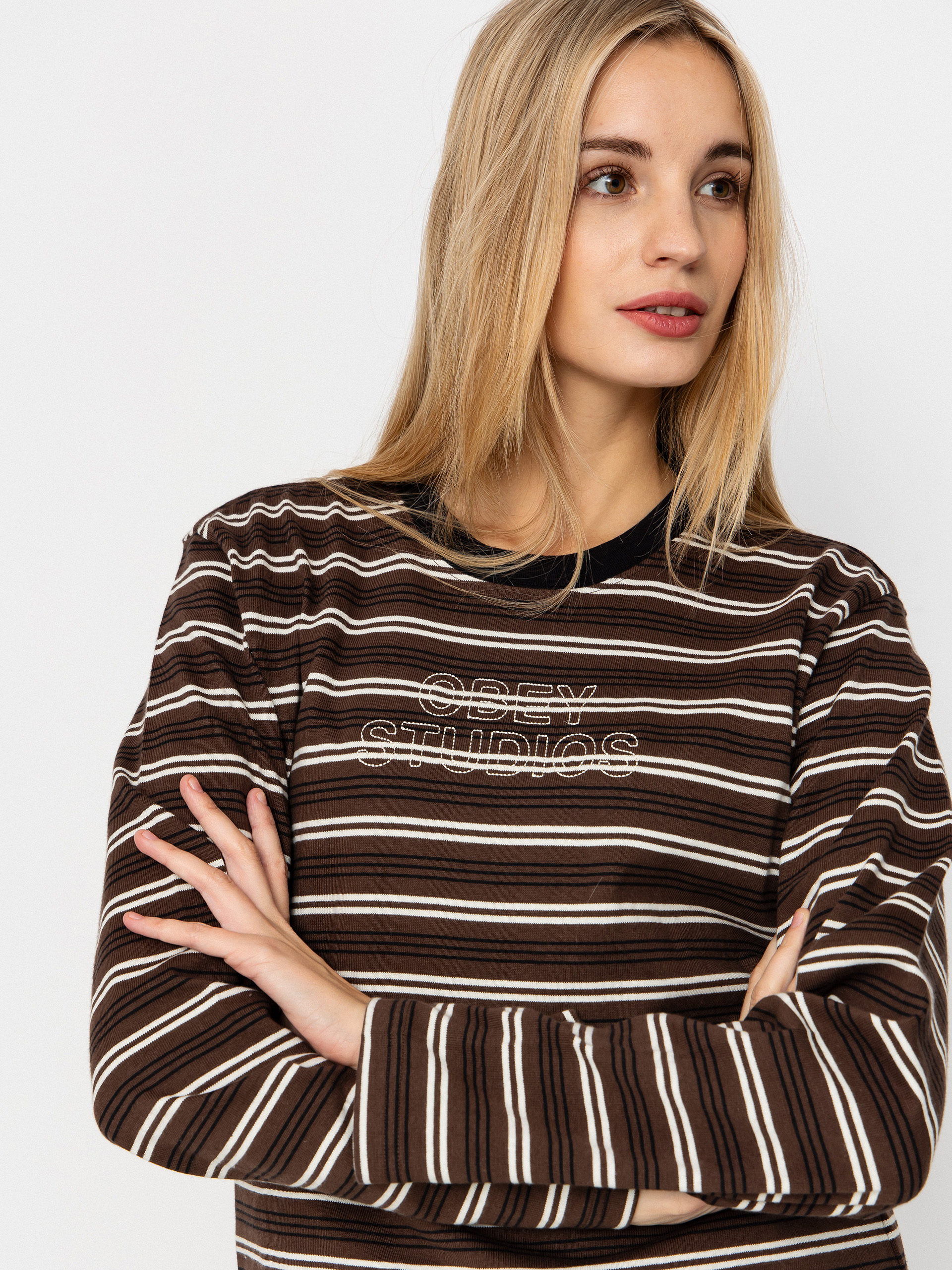Longsleeve OBEY Louie Stripe Wmn (mushroom multi)