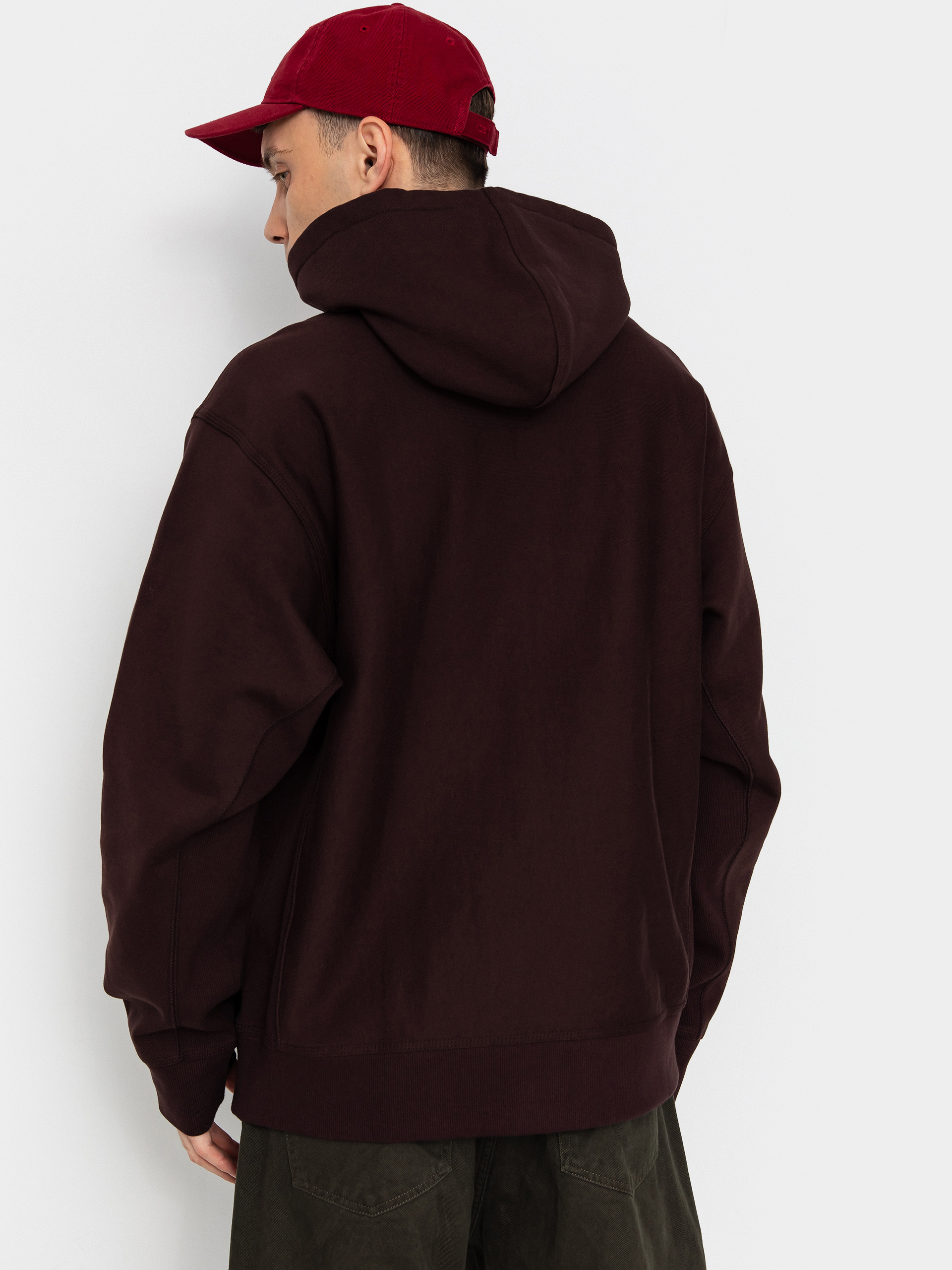 Hanorac cu glugă Carhartt WIP American Script HD (palisander)