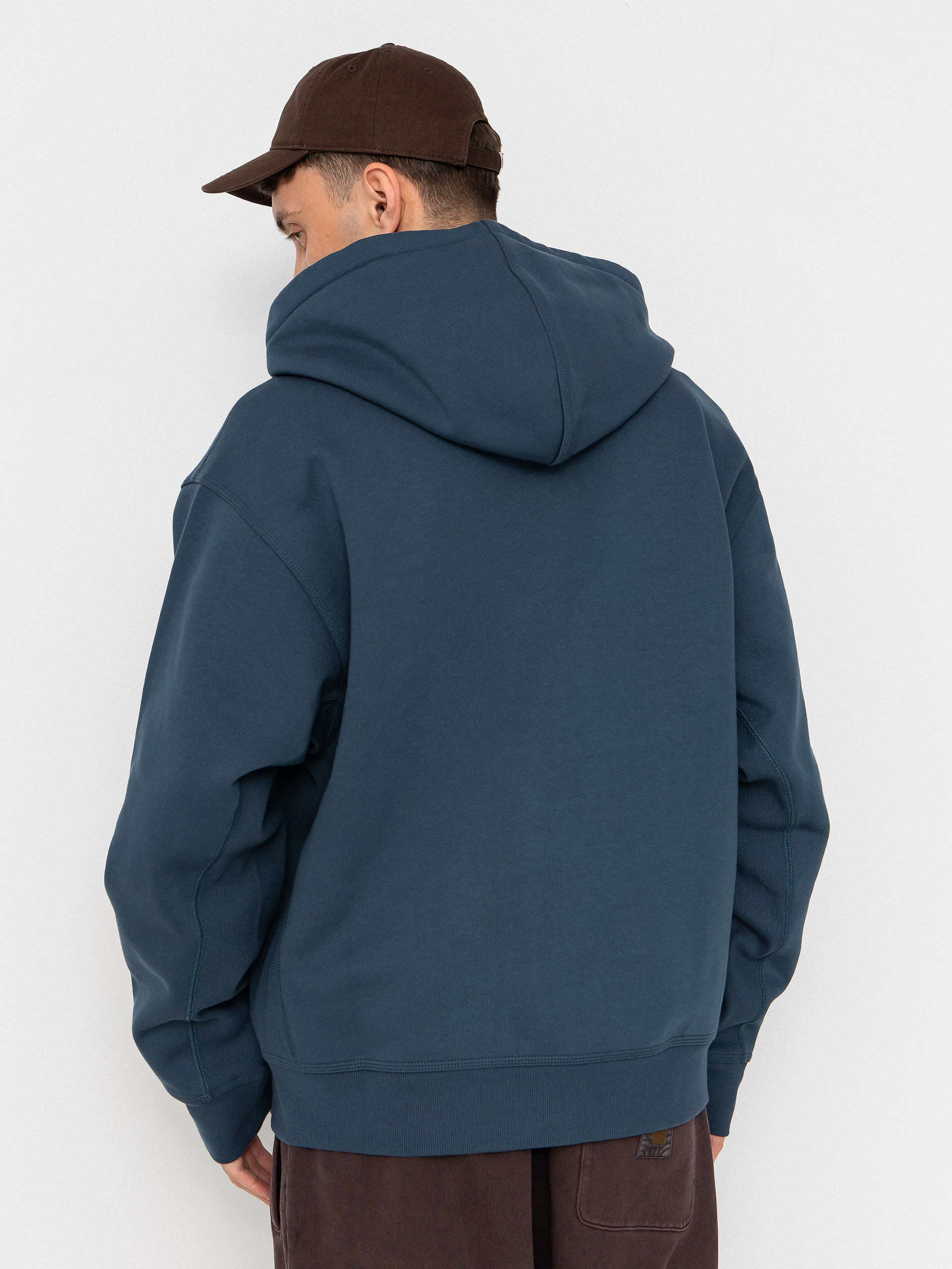 Hanorac cu glugă Carhartt WIP American Script ZHD (office blue)
