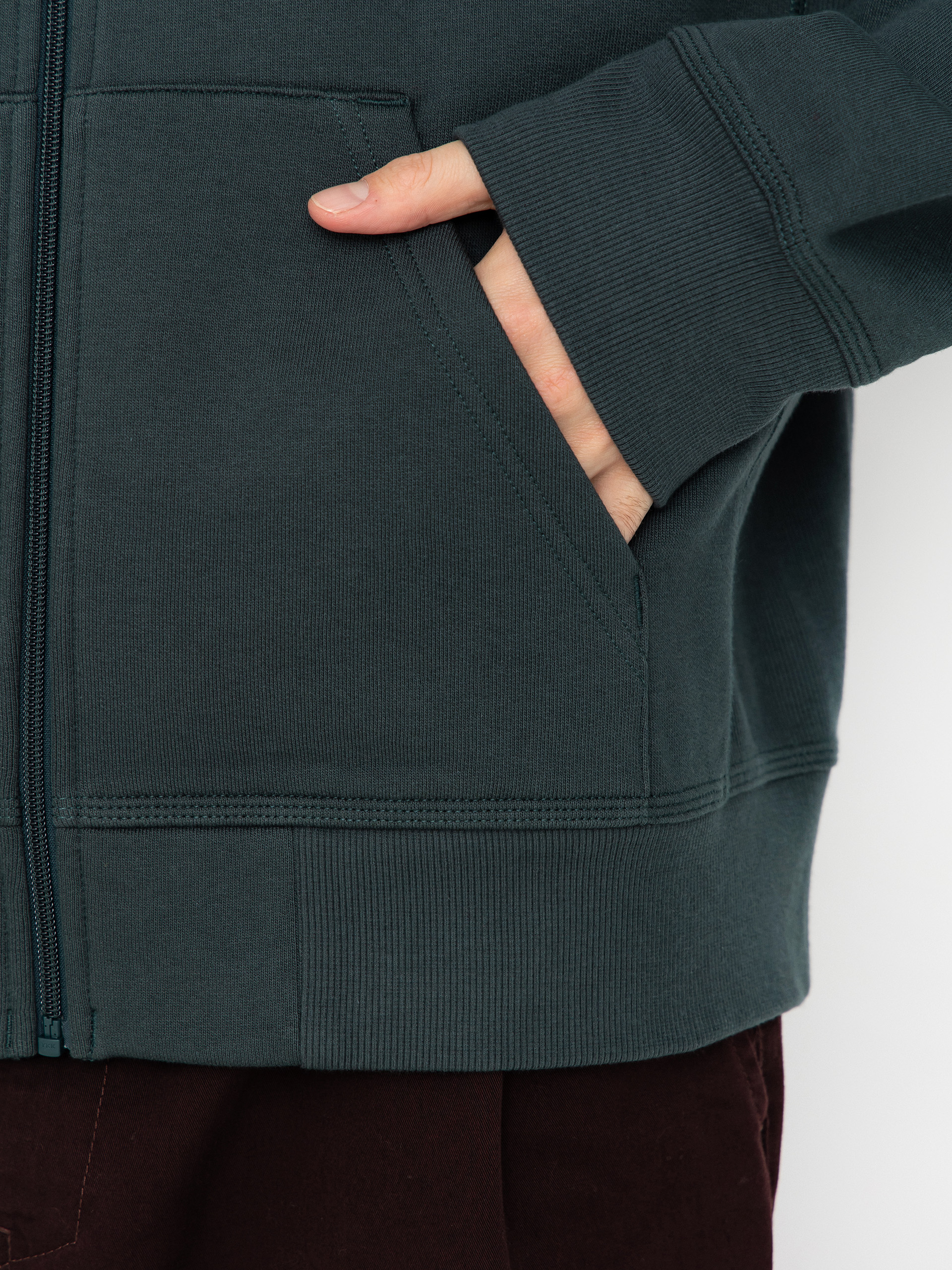 Hanorac cu glugă Carhartt WIP American Script ZHD (kale green)