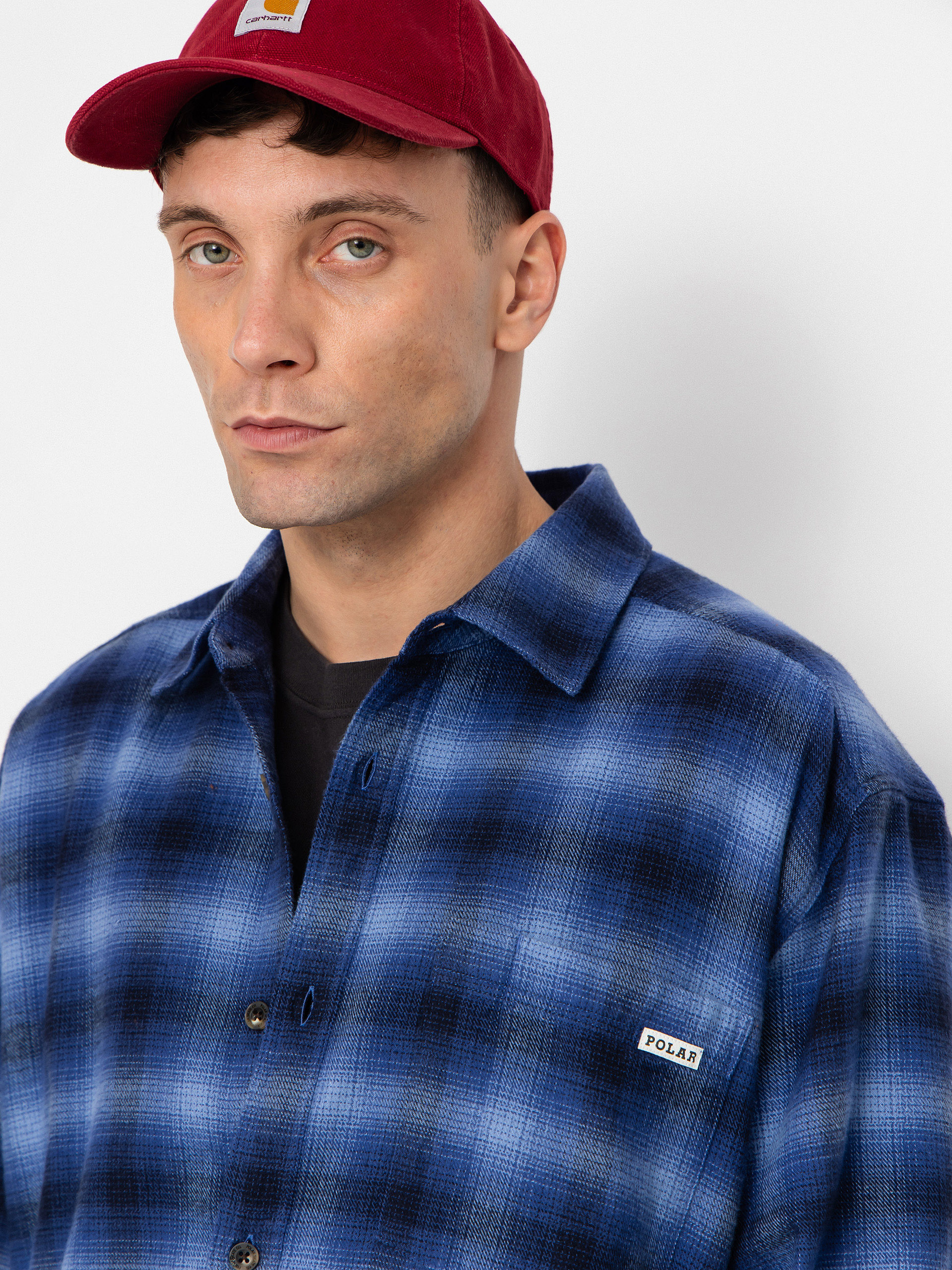 Cămașă Polar Skate Mitchell Shadow Check (blue)