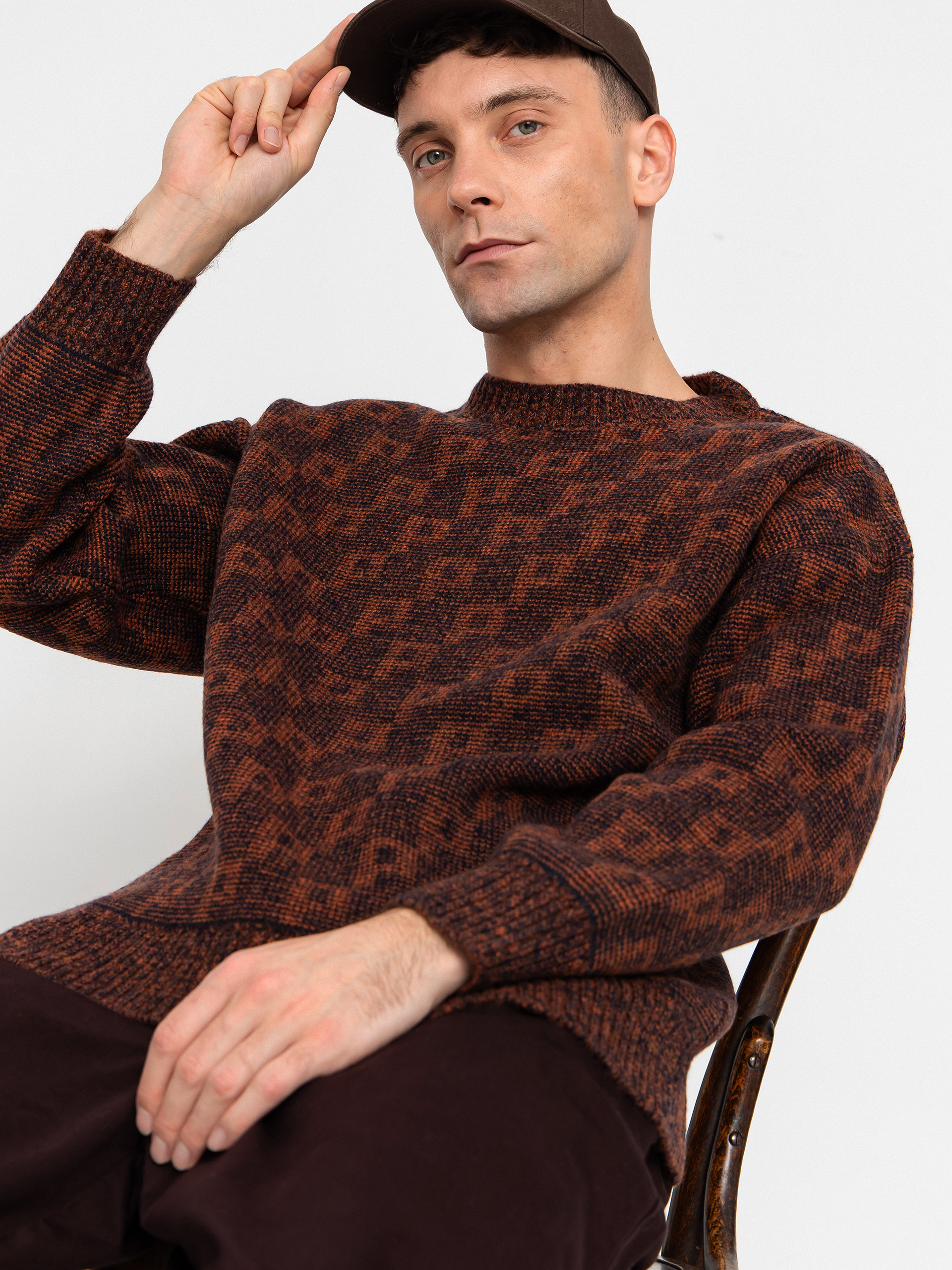 Pulover Polar Skate George P Pattern (navy/orange)