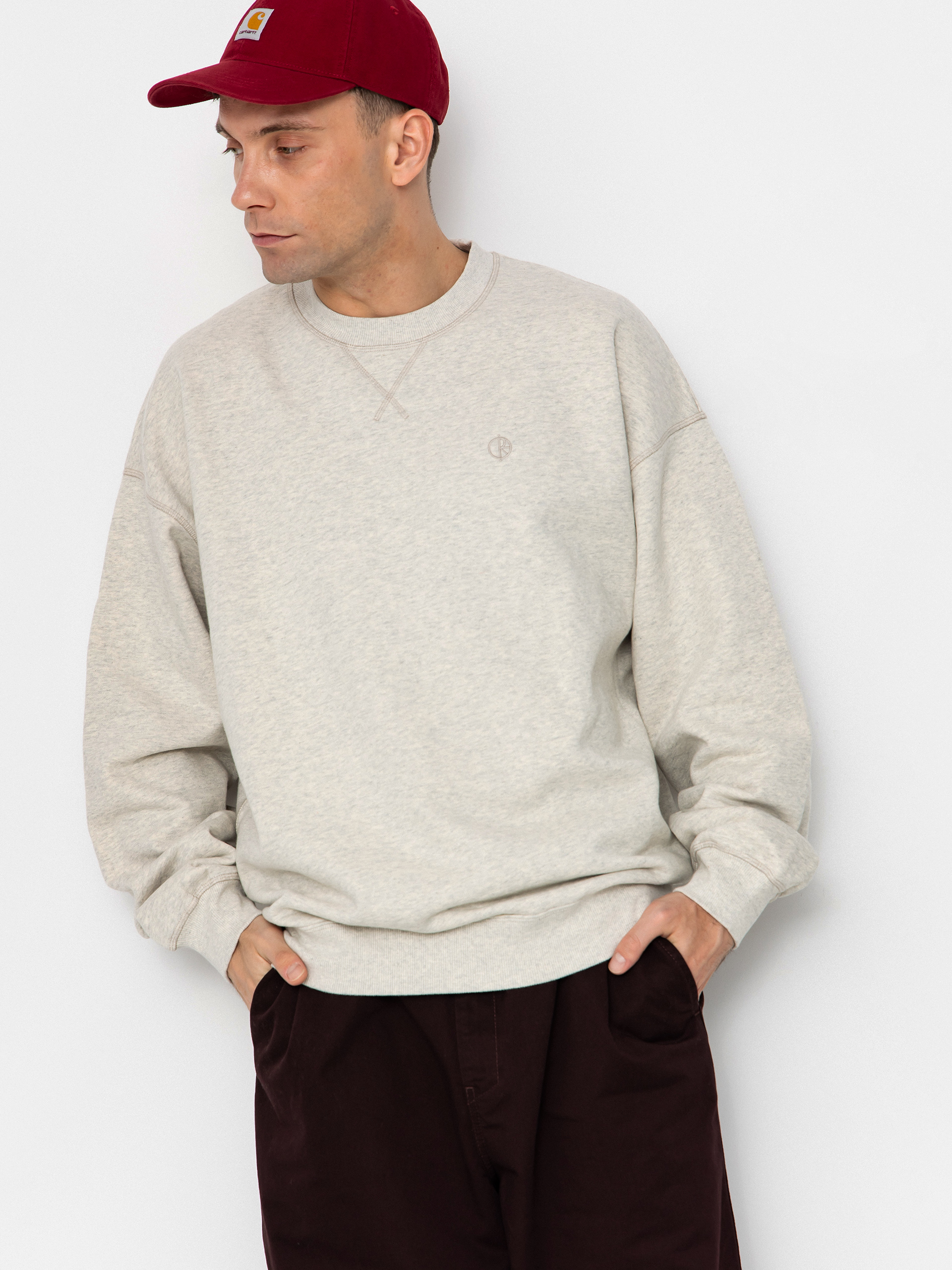 Hanorac Polar Skate Frankie Crewneck (ivory grey melange)