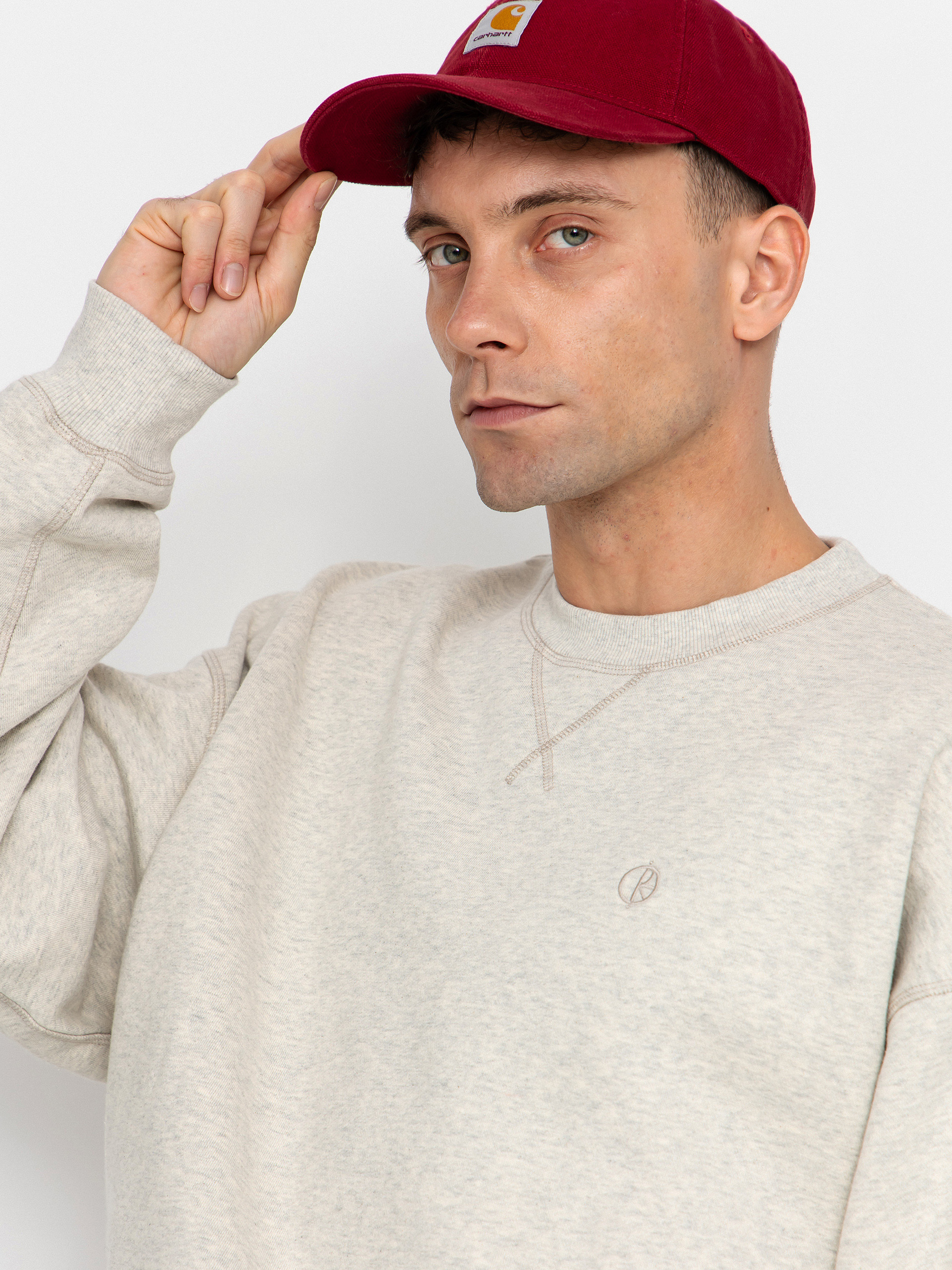 Hanorac Polar Skate Frankie Crewneck (ivory grey melange)