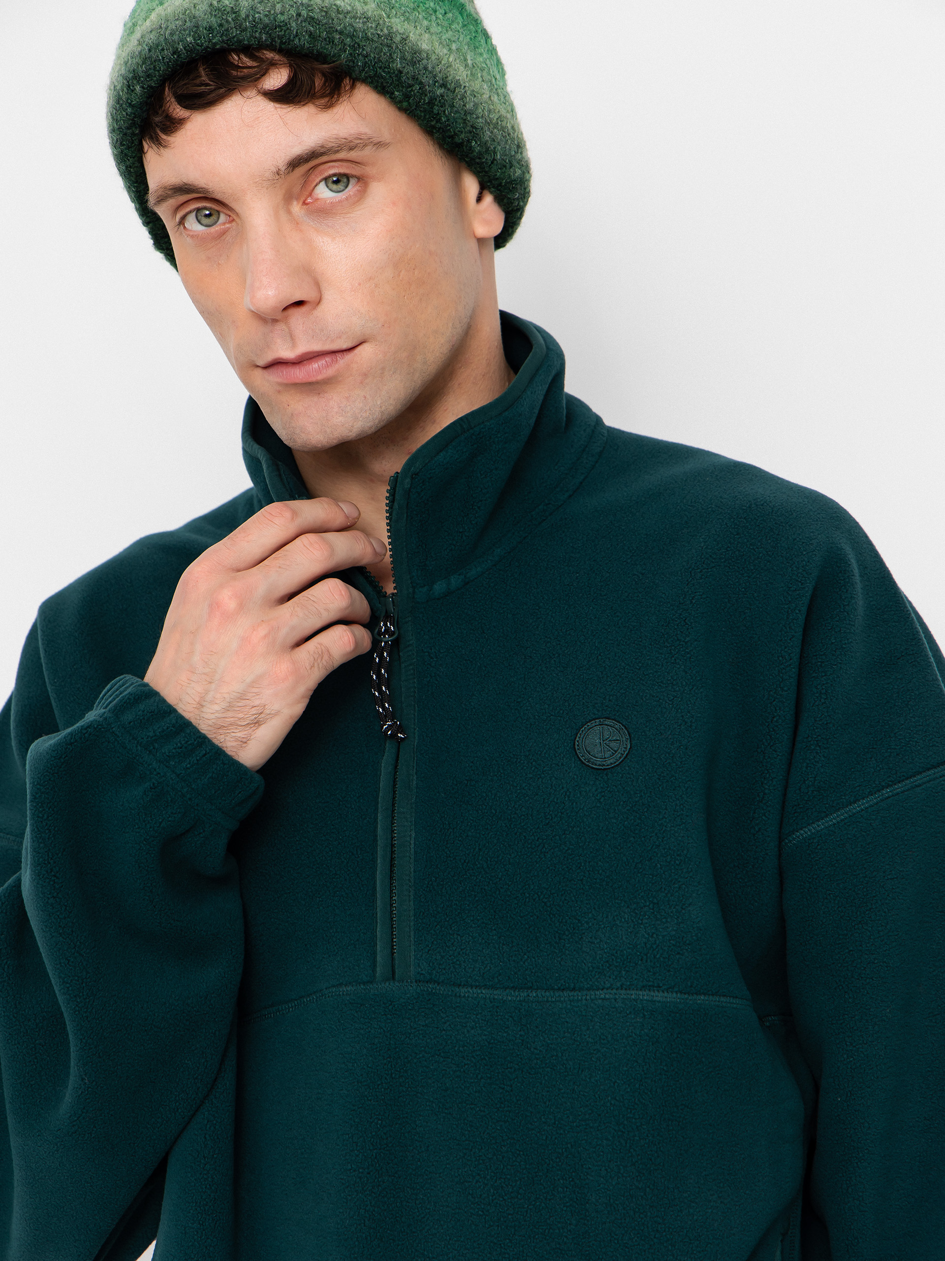 Pulover Polar Skate Ivan Half Zip (dark emerald)