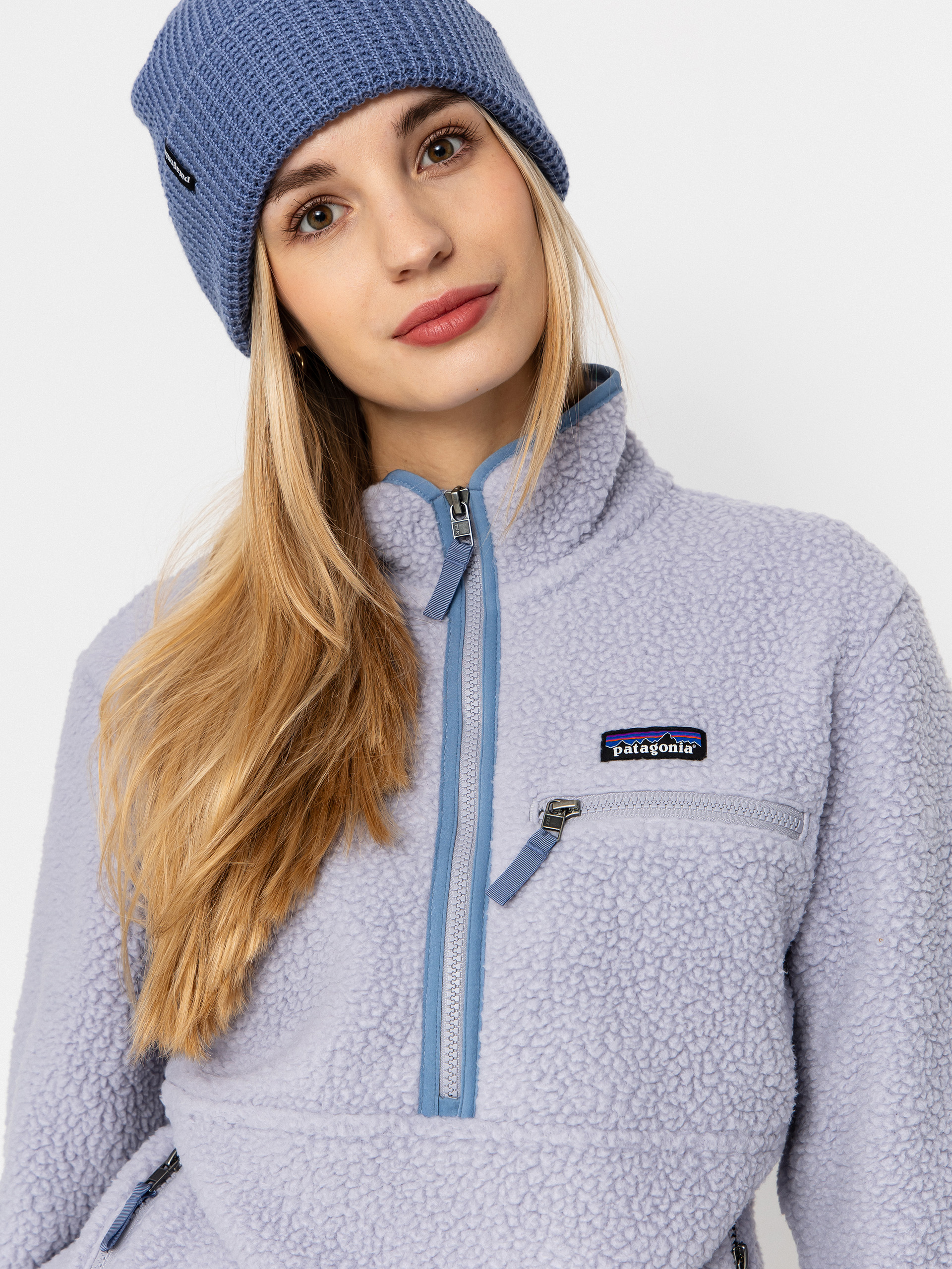 Pentru femei Hanorac din fleece Patagonia Retro Pile Marsupial (permafrost purple)