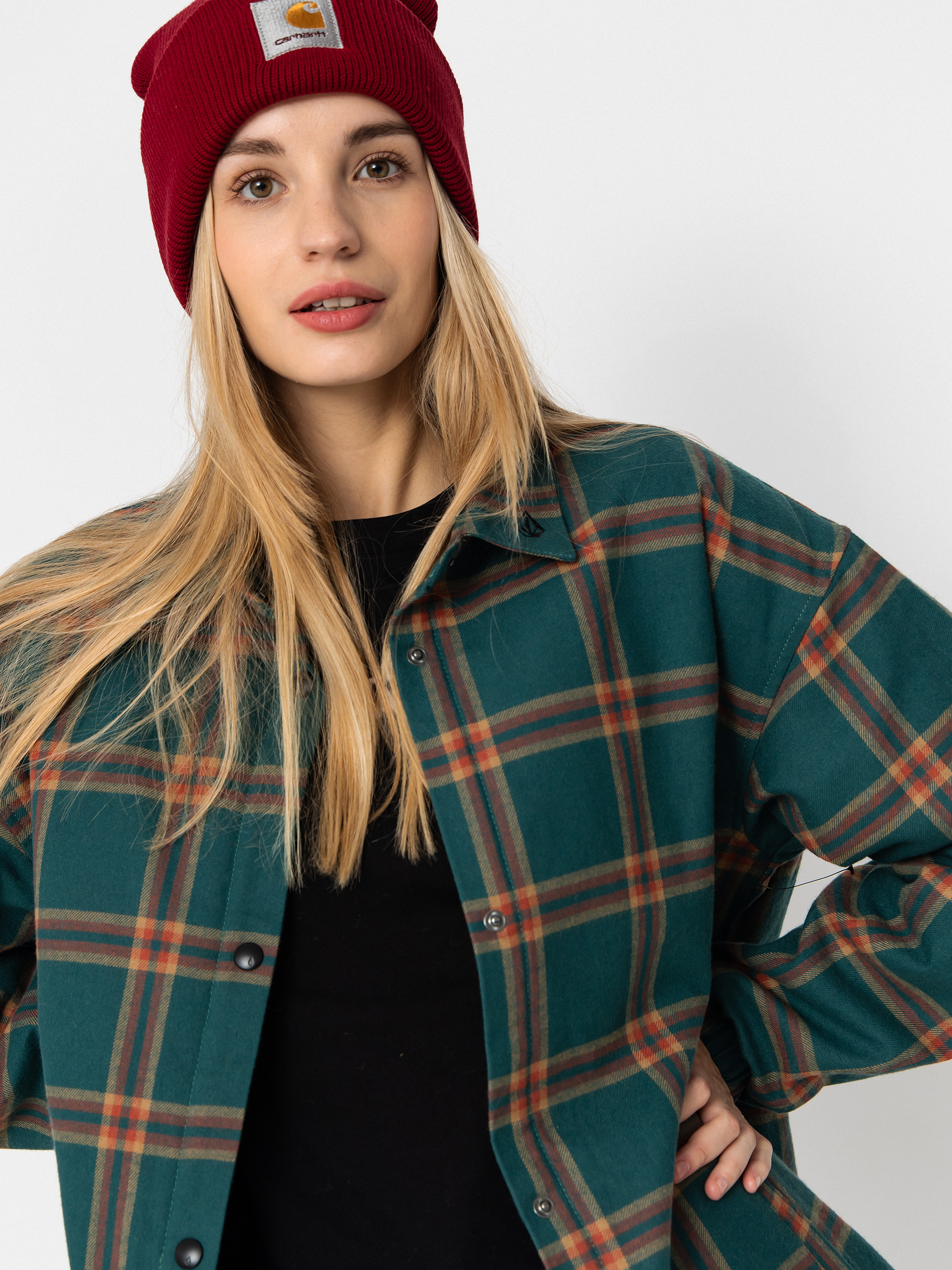 Pentru femei Geacă Volcom Ins Riding Flannel (atlantic deep)