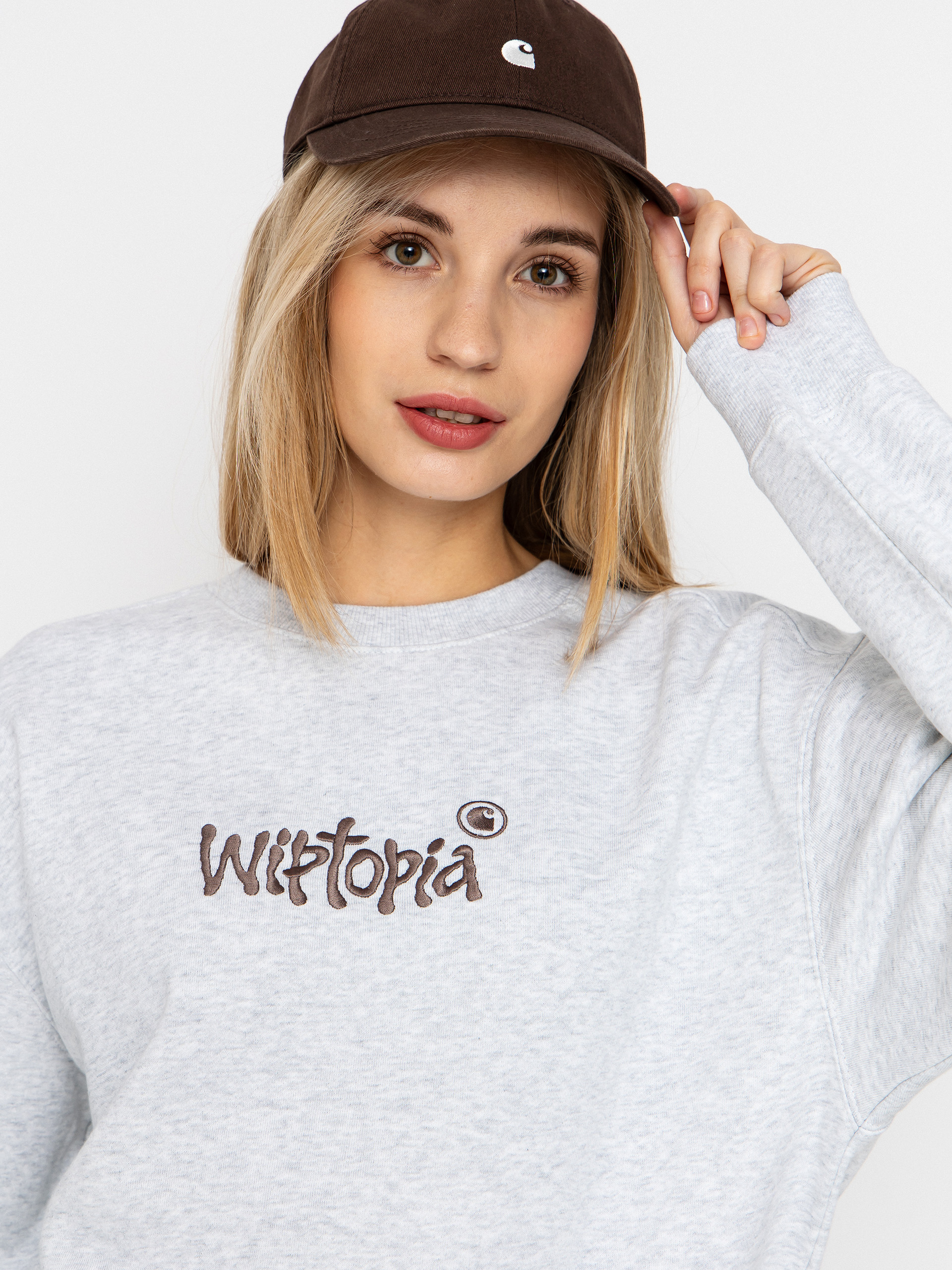 Hanorac Carhartt WIP Wiptopia Script Wmn (ash heather/dusky beige)